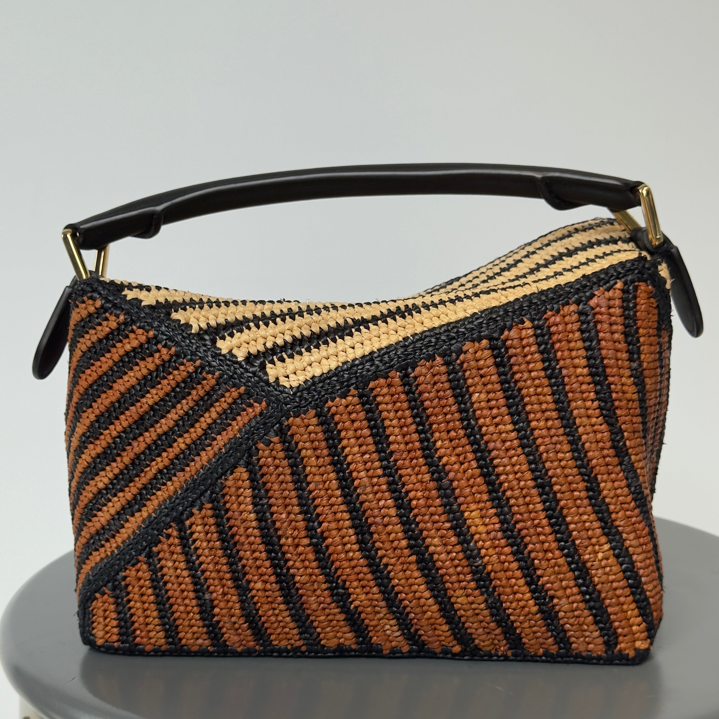 Loewe x Paula's Ibiza Raffia Honey Gold Puzzle Bag Large