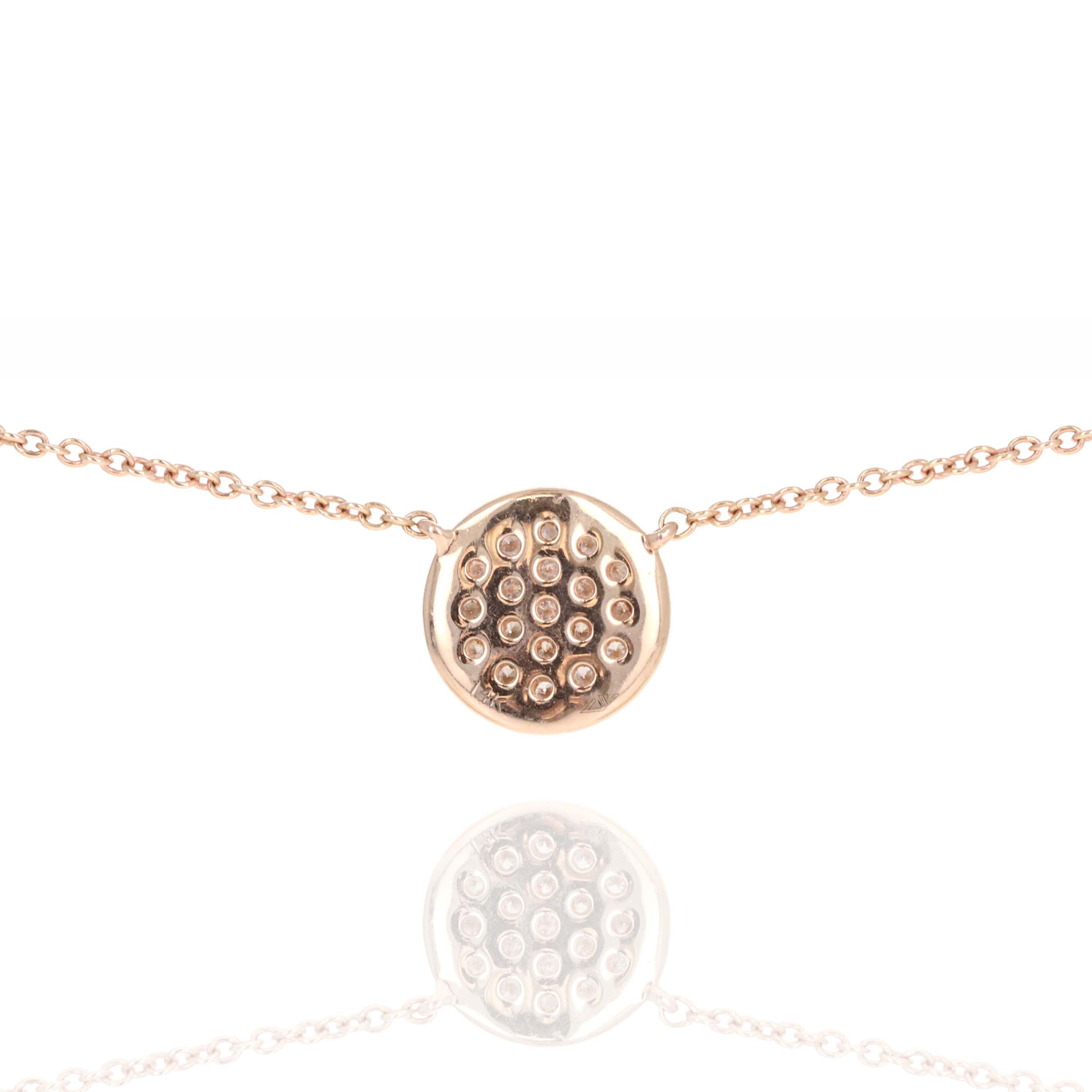 14K Rose Gold 0.38 Carat Diamond Pave Pendant Necklace - Queen May
