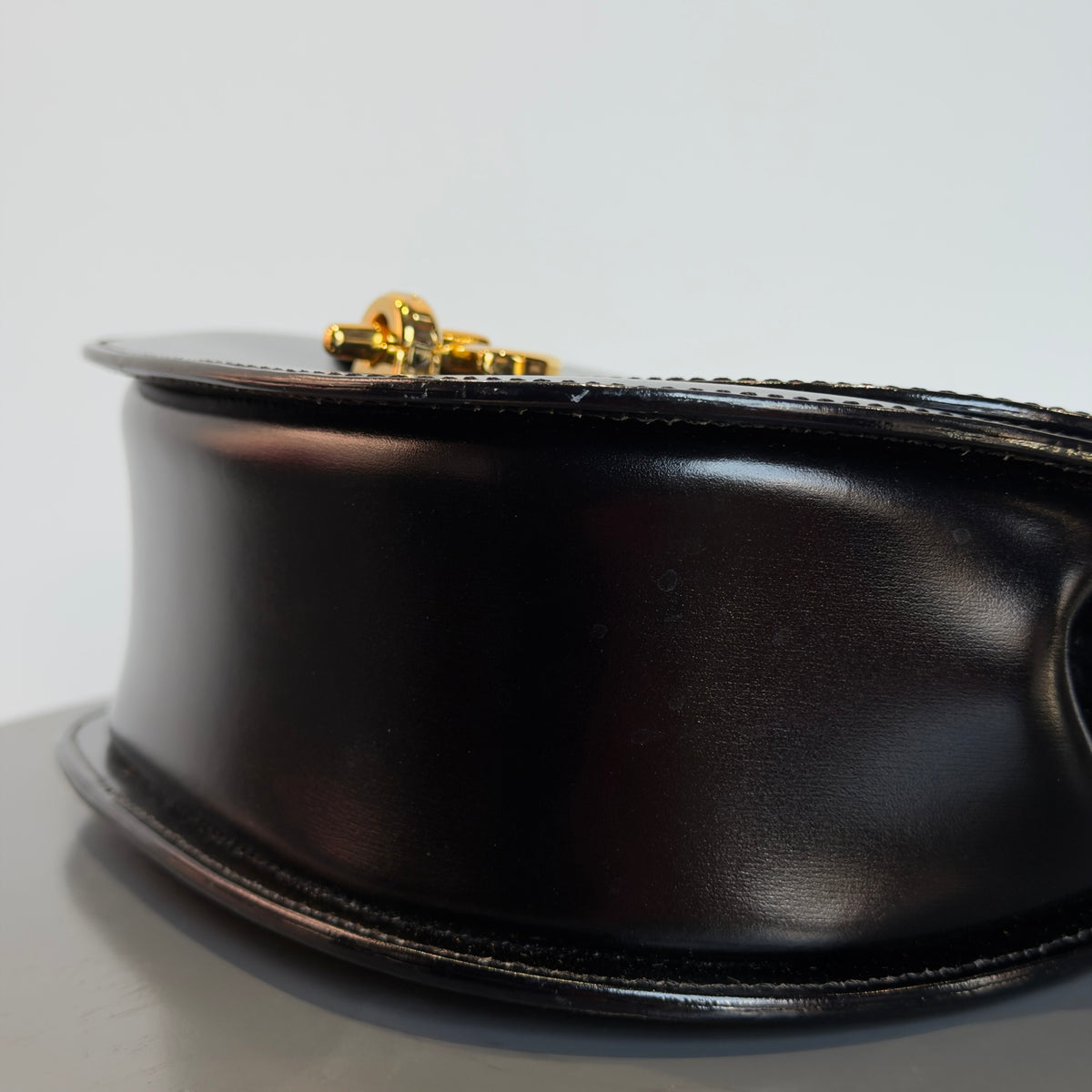 Vintage Celine Black Leather Top Handle Bag