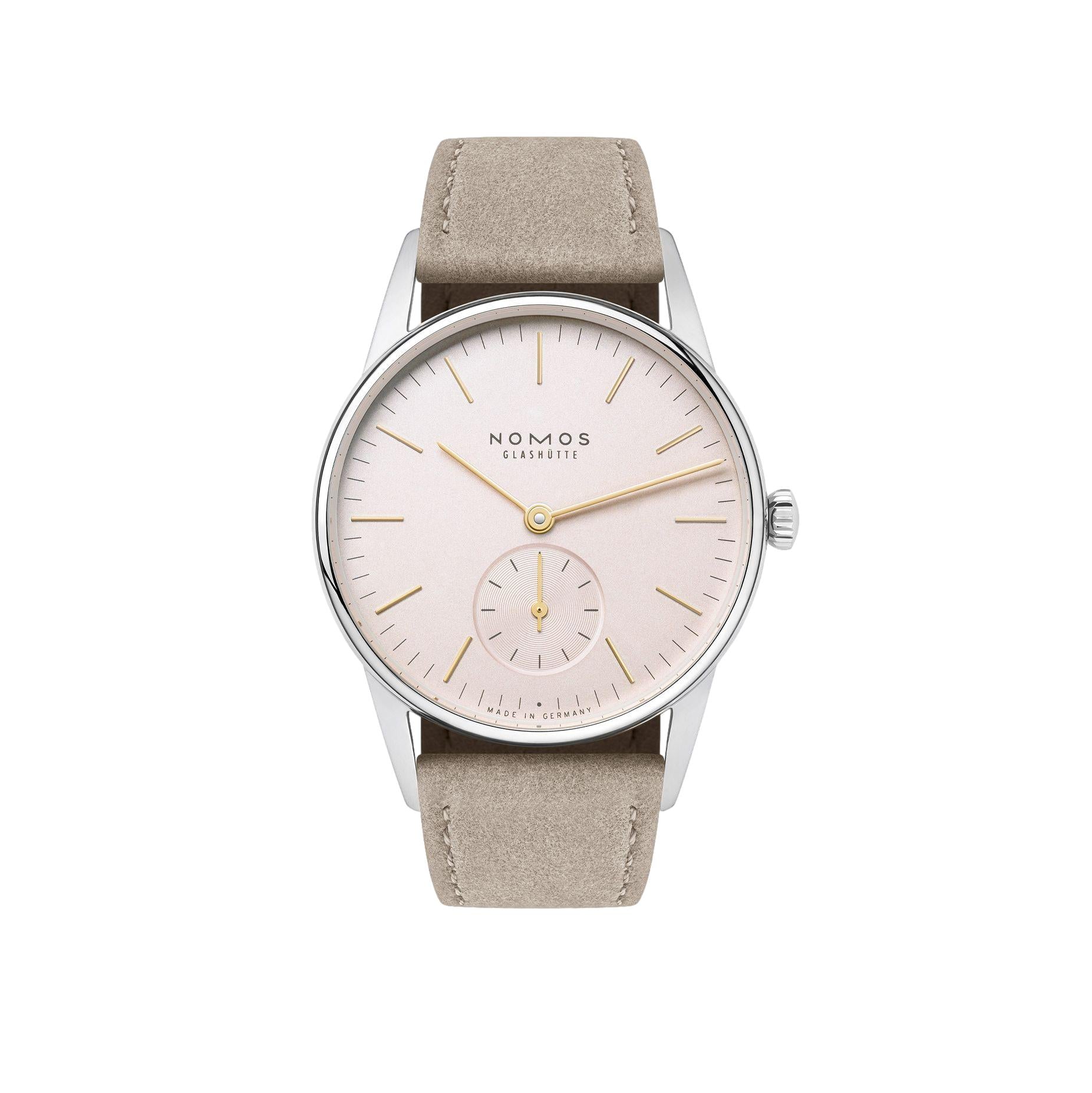 Nomos Glashütte Orion 33 Rose Sapphire Crystal Back - Queen May