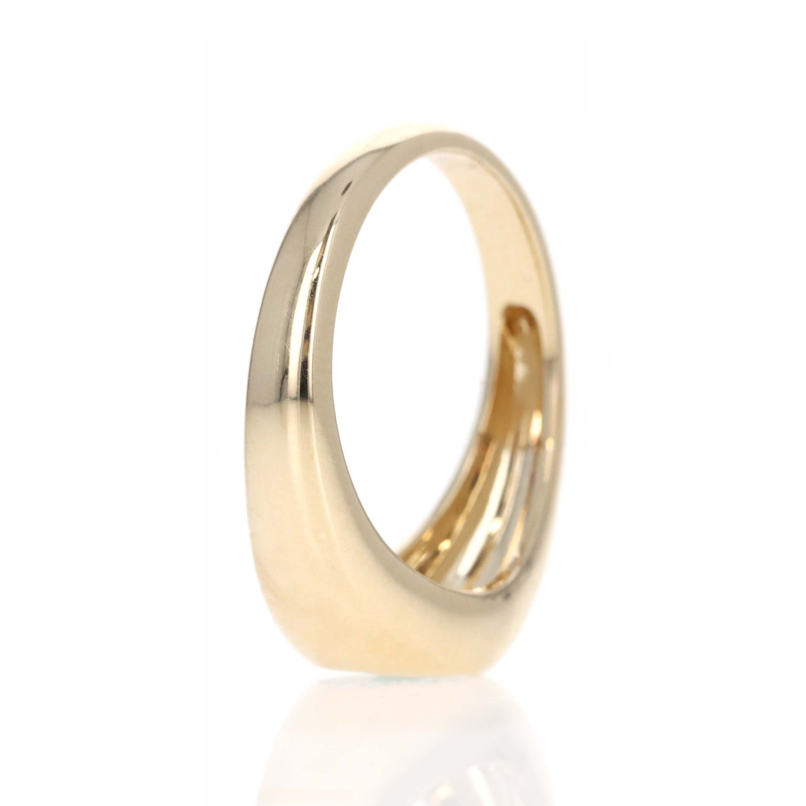 14K Yellow Gold Round Emerald Diamond Halo Signet Ring - Queen May