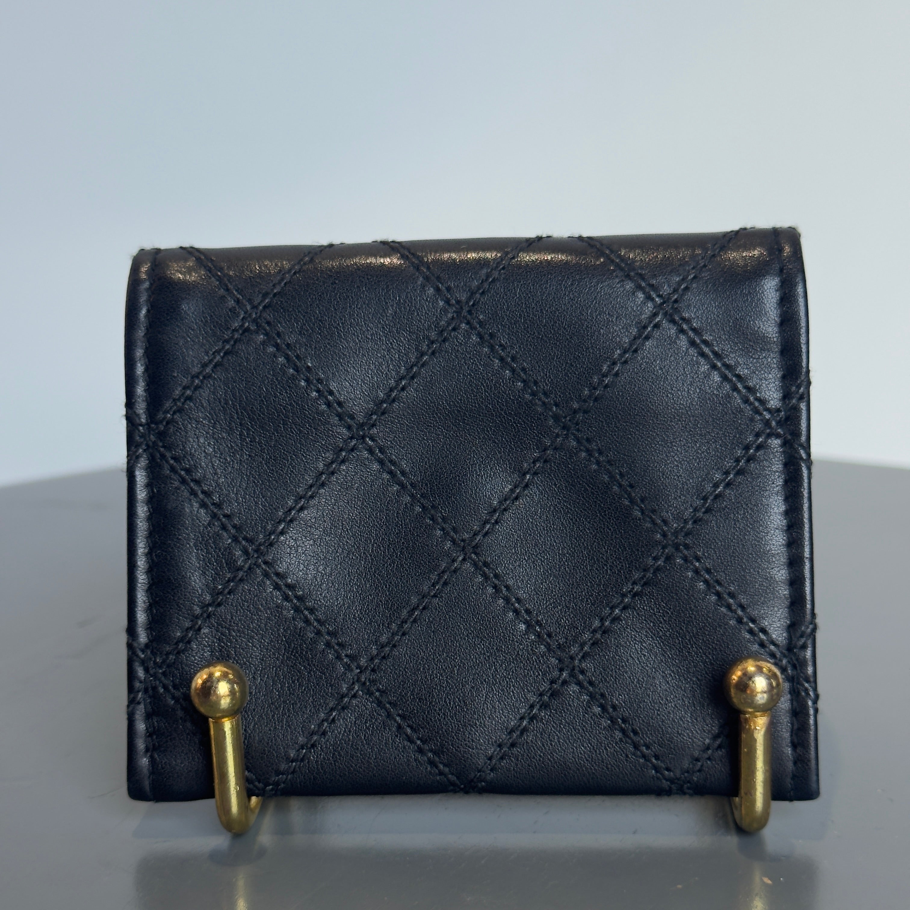 Vintage Black Chanel Quilted Snap Wallet
