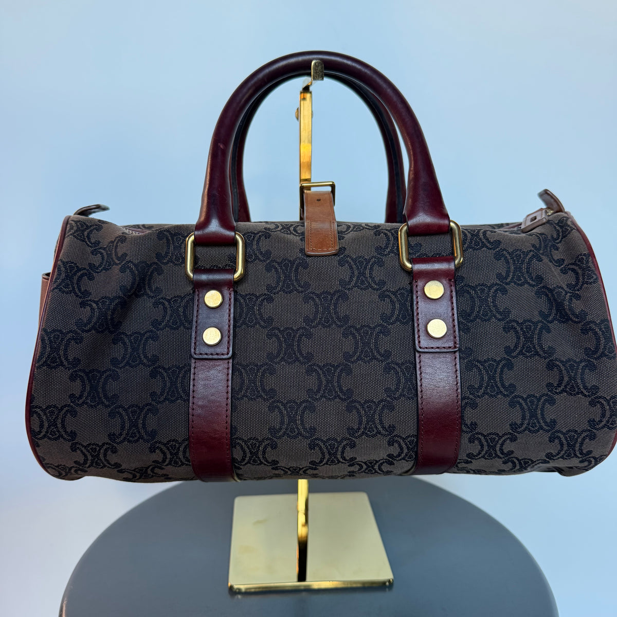 Celine Boston Canvas Barrel Tote