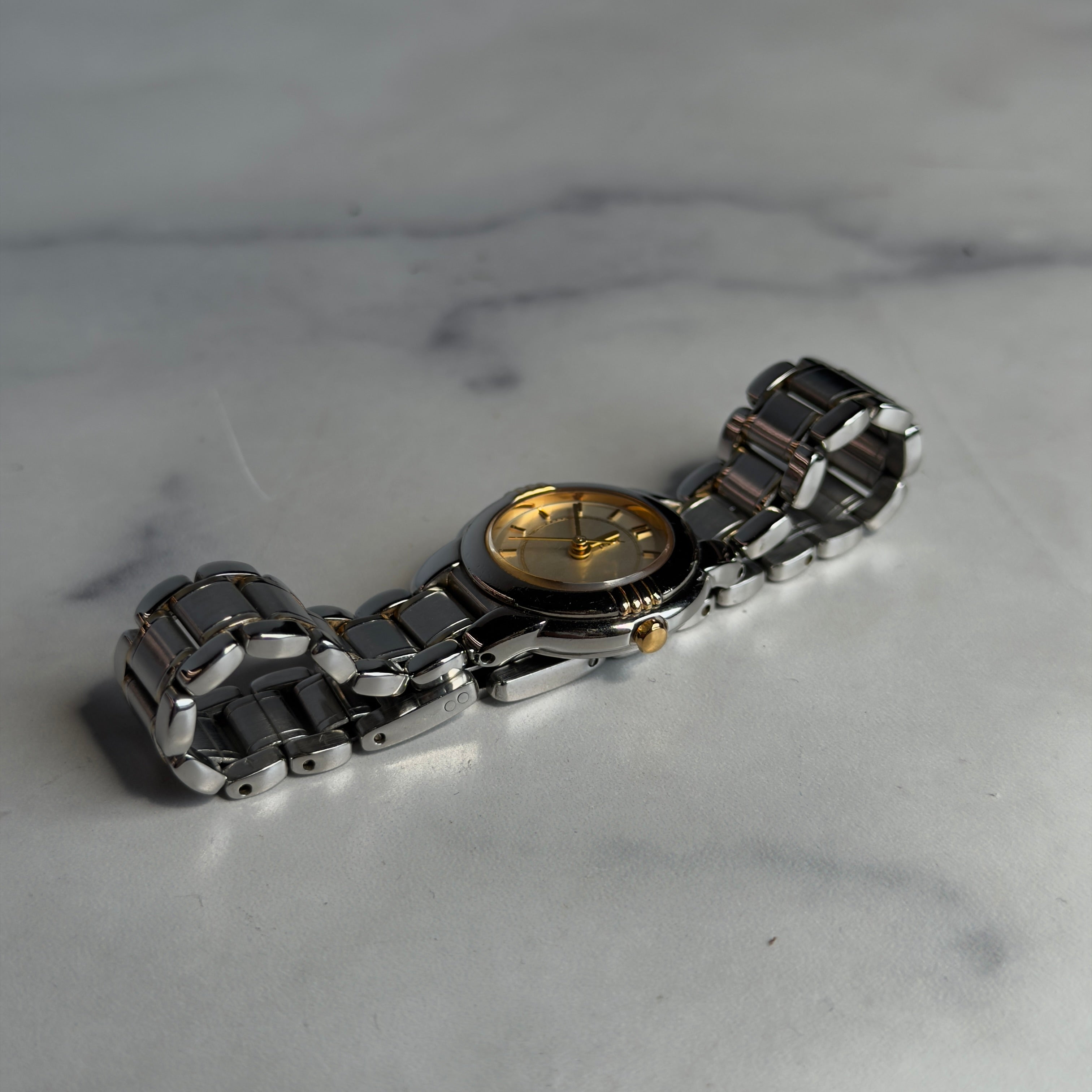 Vintage Yves Saint Laurent Two Tone Round Watch