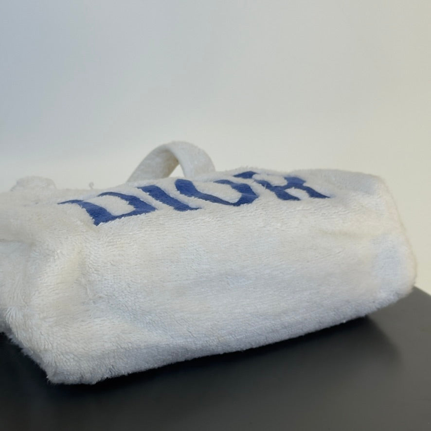 Christian Dior J'Adore Terry Cloth Mini Bowler Bag Blue - Queen May