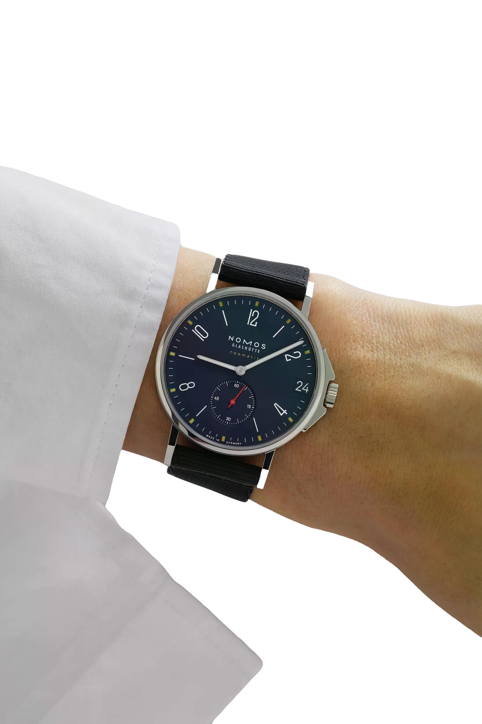 Nomos Glashütte Ahoi Neomatik 38 Date Atlantic Sapphire Glass Back - Queen May