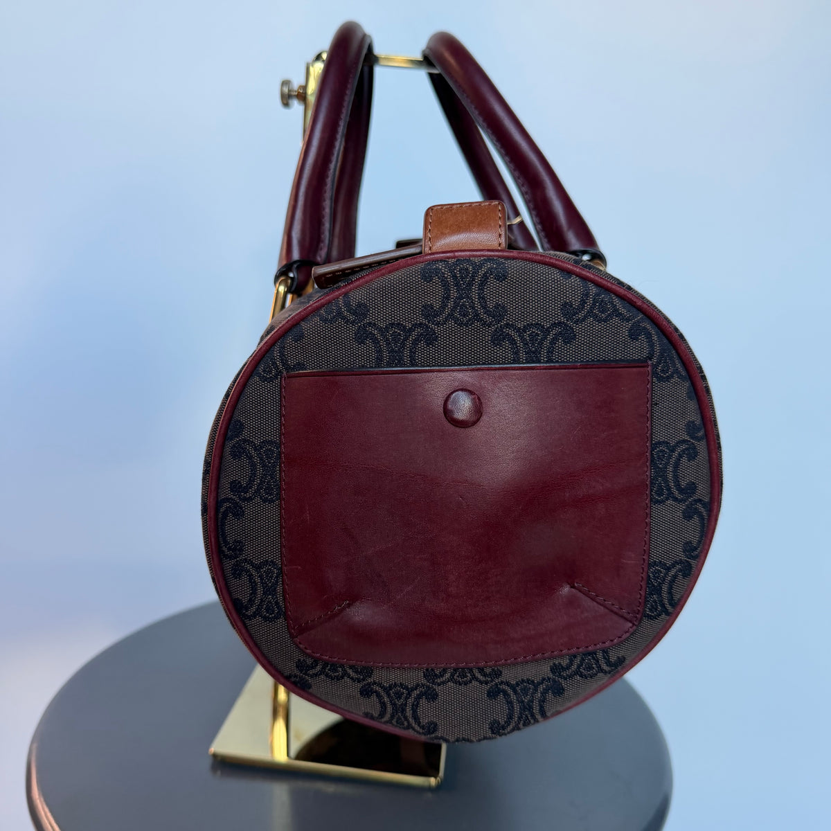 Celine Boston Canvas Barrel Tote