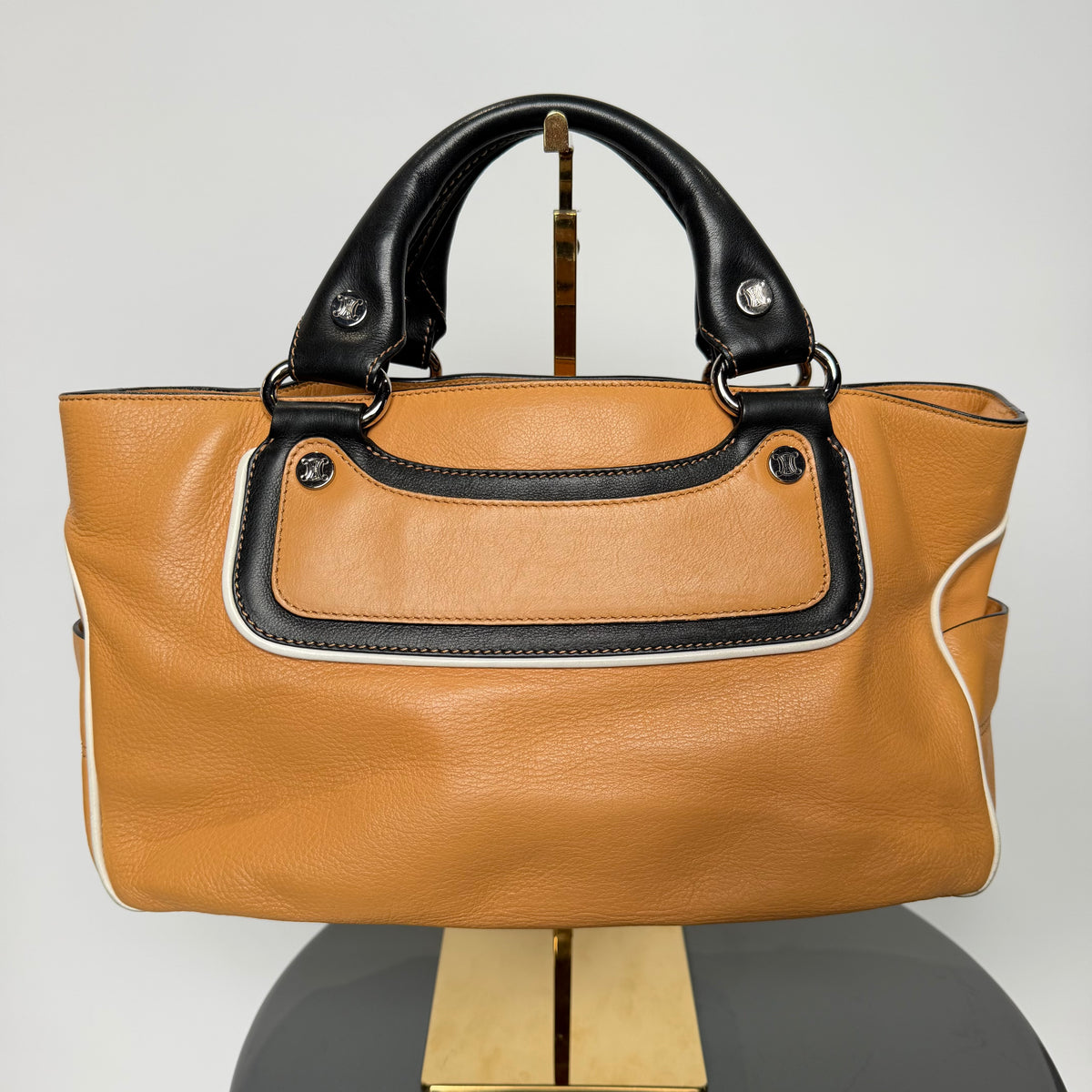 Vintage Celine Leather Boogie Bag Tan