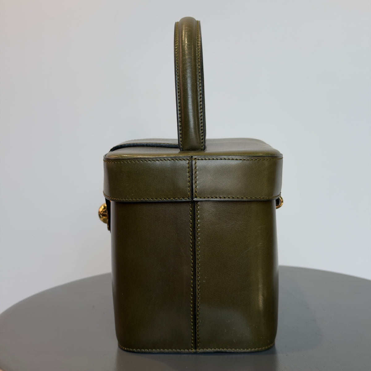 Vintage Celine Starball Vanity Bag Khaki Green