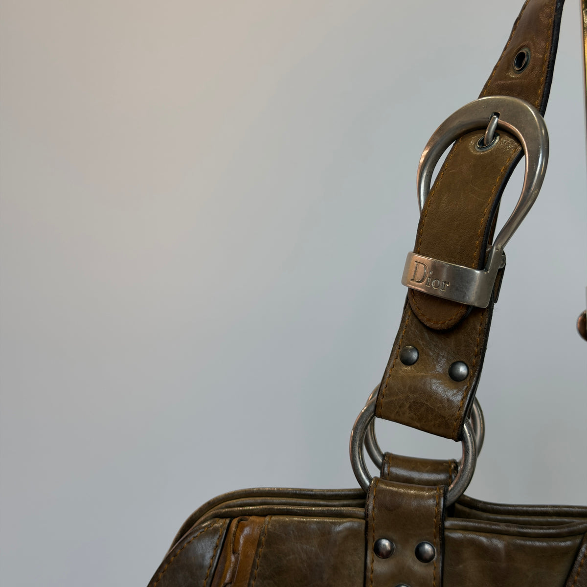Christian Dior Leather Gauche Saddle Bag