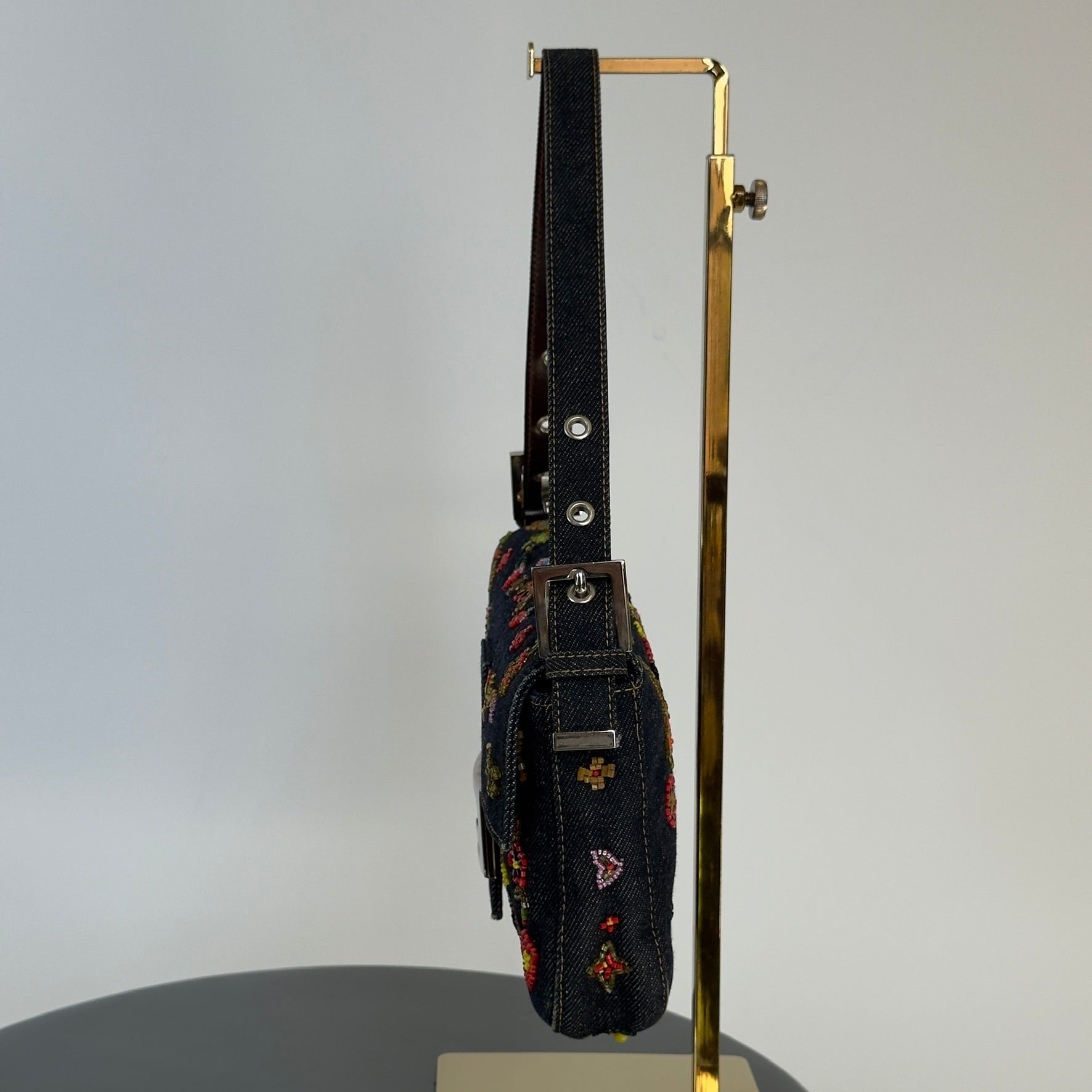 Rare Fendi Denim Beaded Baguette - Queen May