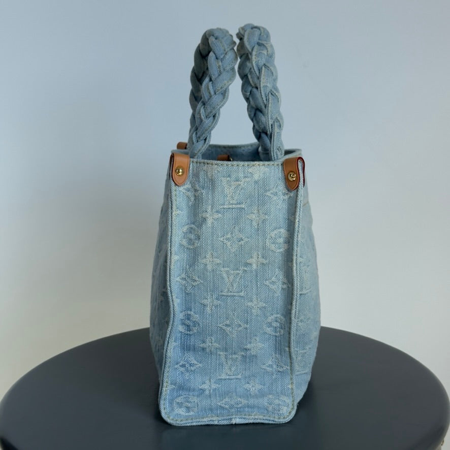 Louis Vuitton Monogram Washed Denim Let Go PM Sky Blue - Queen May