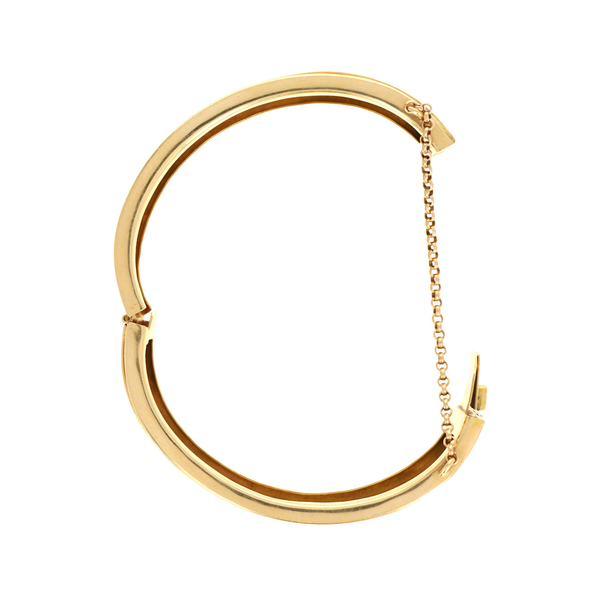14K Yellow Gold Wide Spiral Embossed Bangle