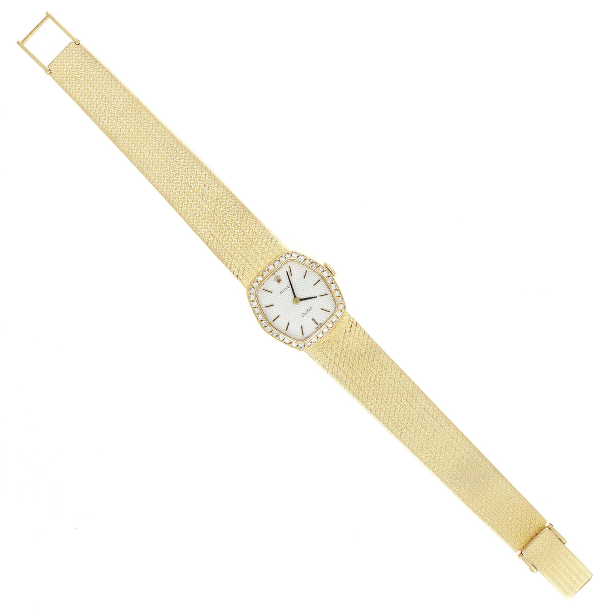 Vintage Rolex Orchid 18K Yellow Gold Diamond Bezel Mechanical Movement Ladies Watch Model 386 - Queen May