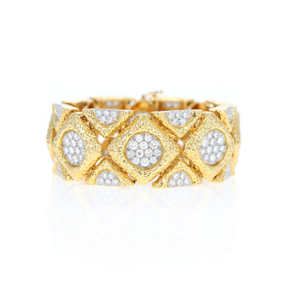 18K Yellow & White Gold 8 Carat Round Brilliant Diamond Bracelet