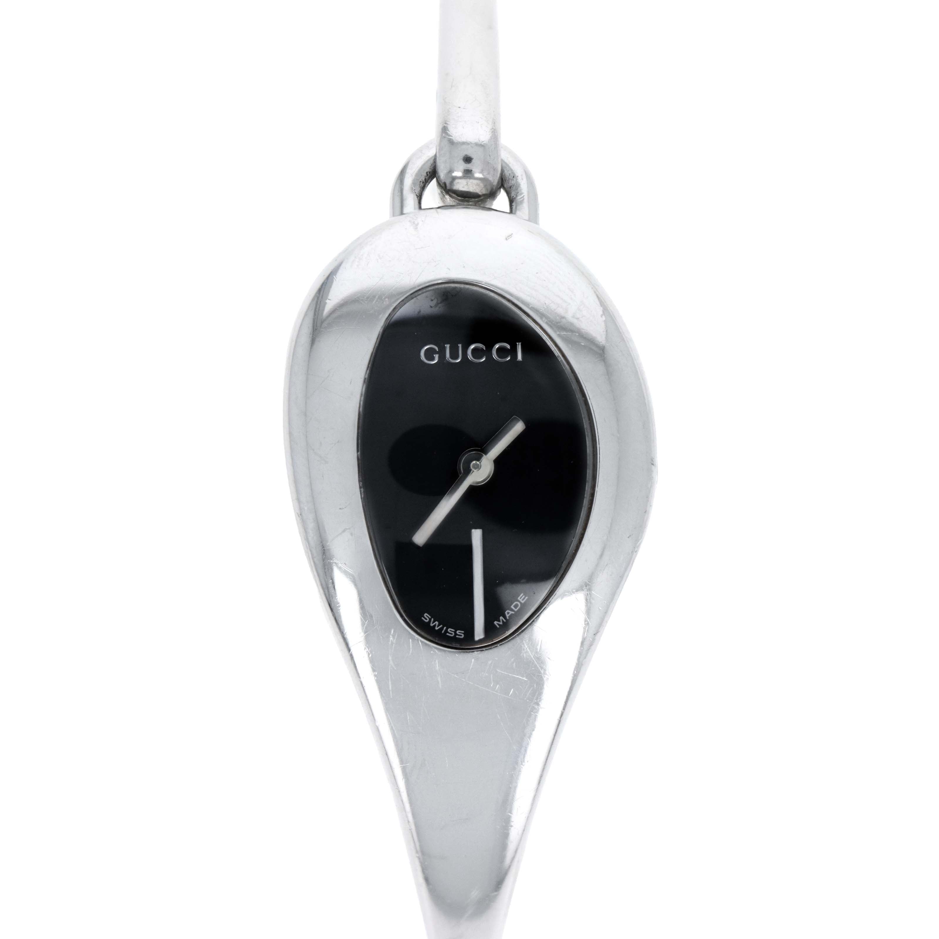 Gucci 103 Black Dial Horsebit Bangle Watch - Queen May