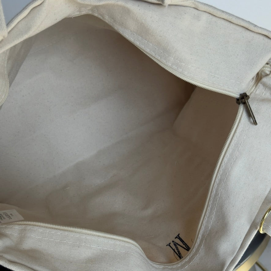 Embroidered Cape May Medium Canvas Boat Tote x Freshwater Curated Goods Bag Charms - Queen May