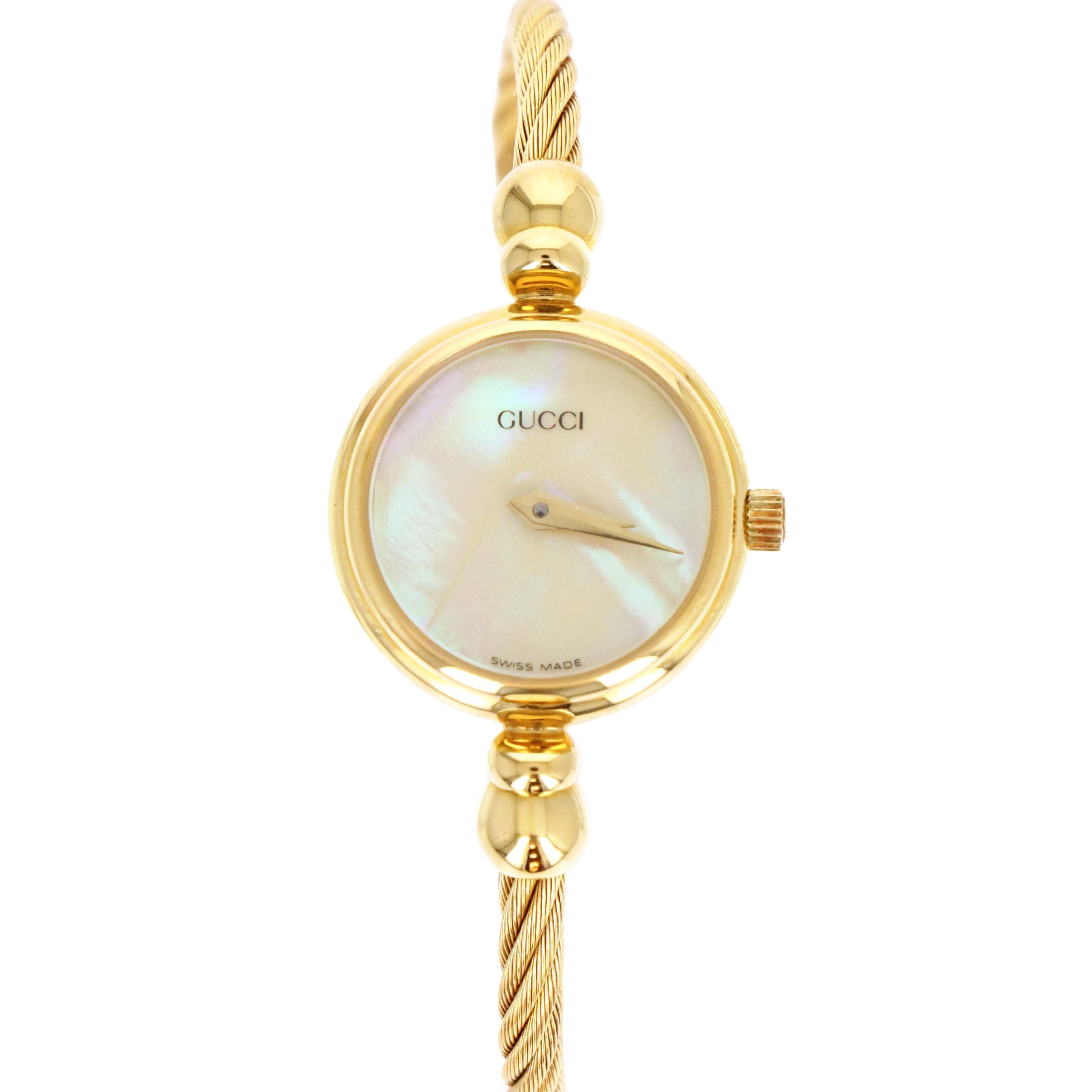 Gucci 20mm Rope Bangle Watch Mother Of Pearl - Queen May