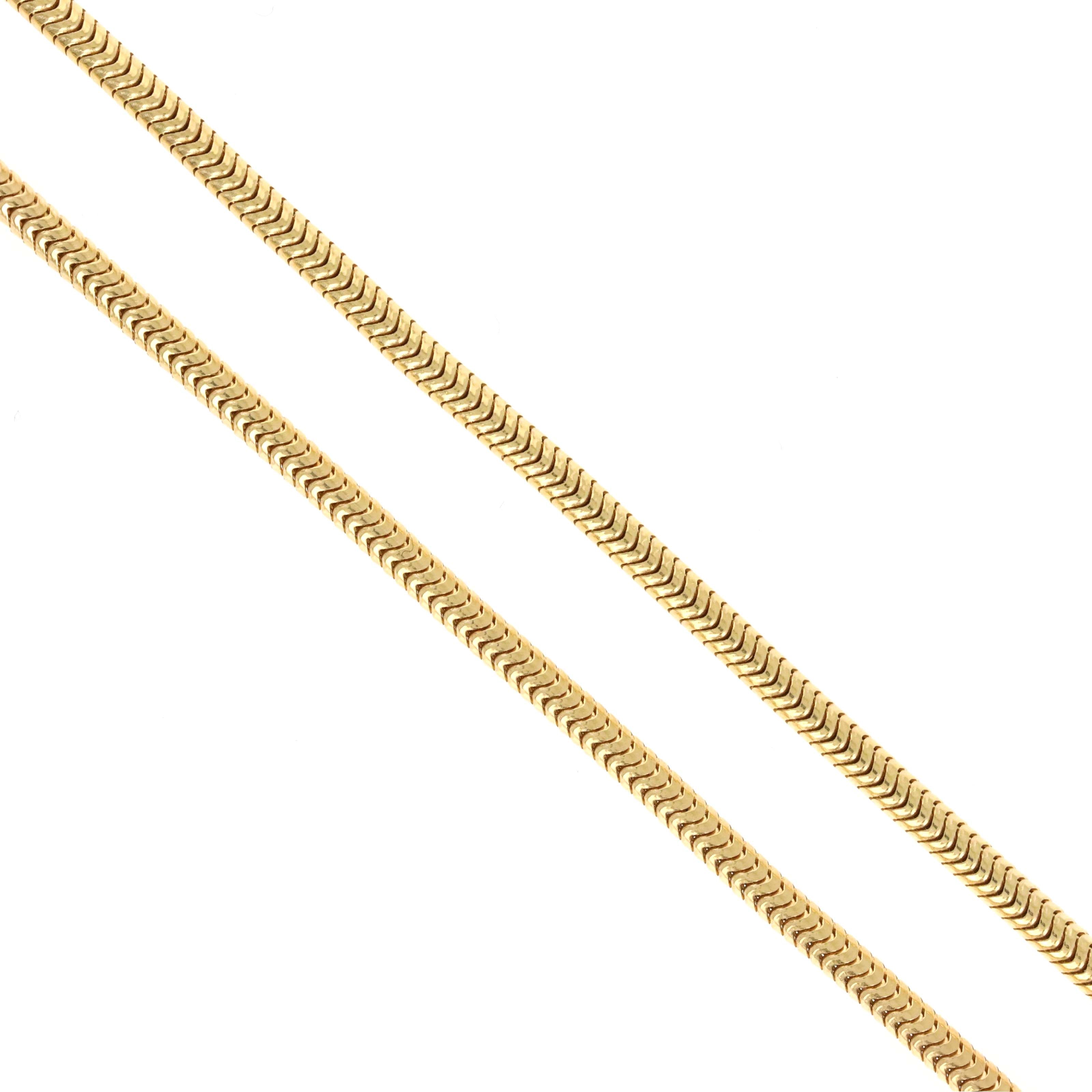 18K Yellow Gold Snake Necklace - Queen May