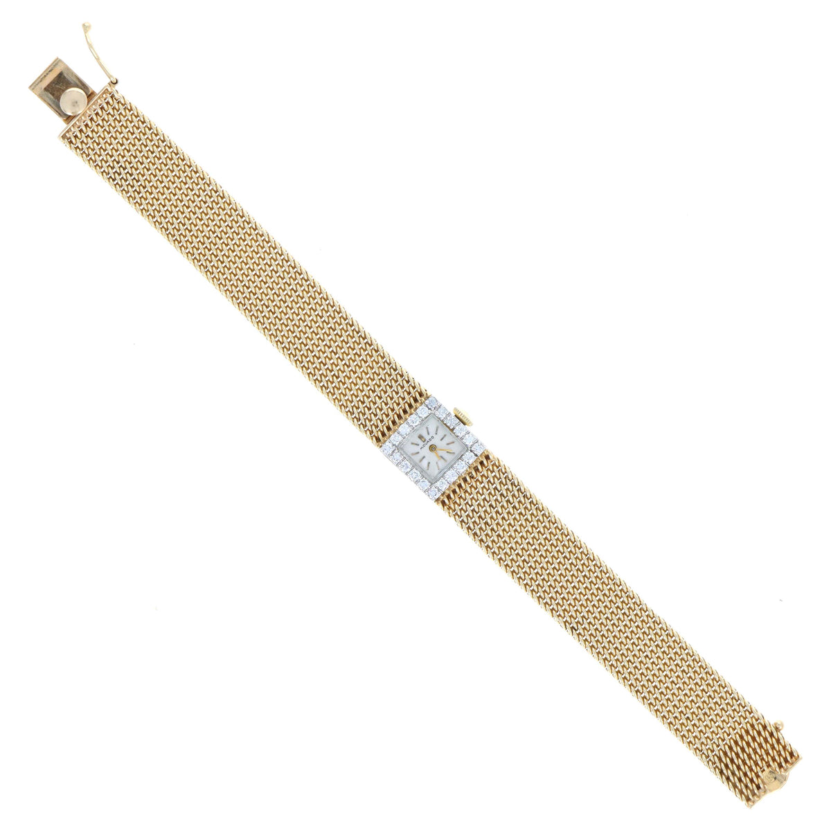 Vintage 14K Yellow Gold Movado Diamond Watch