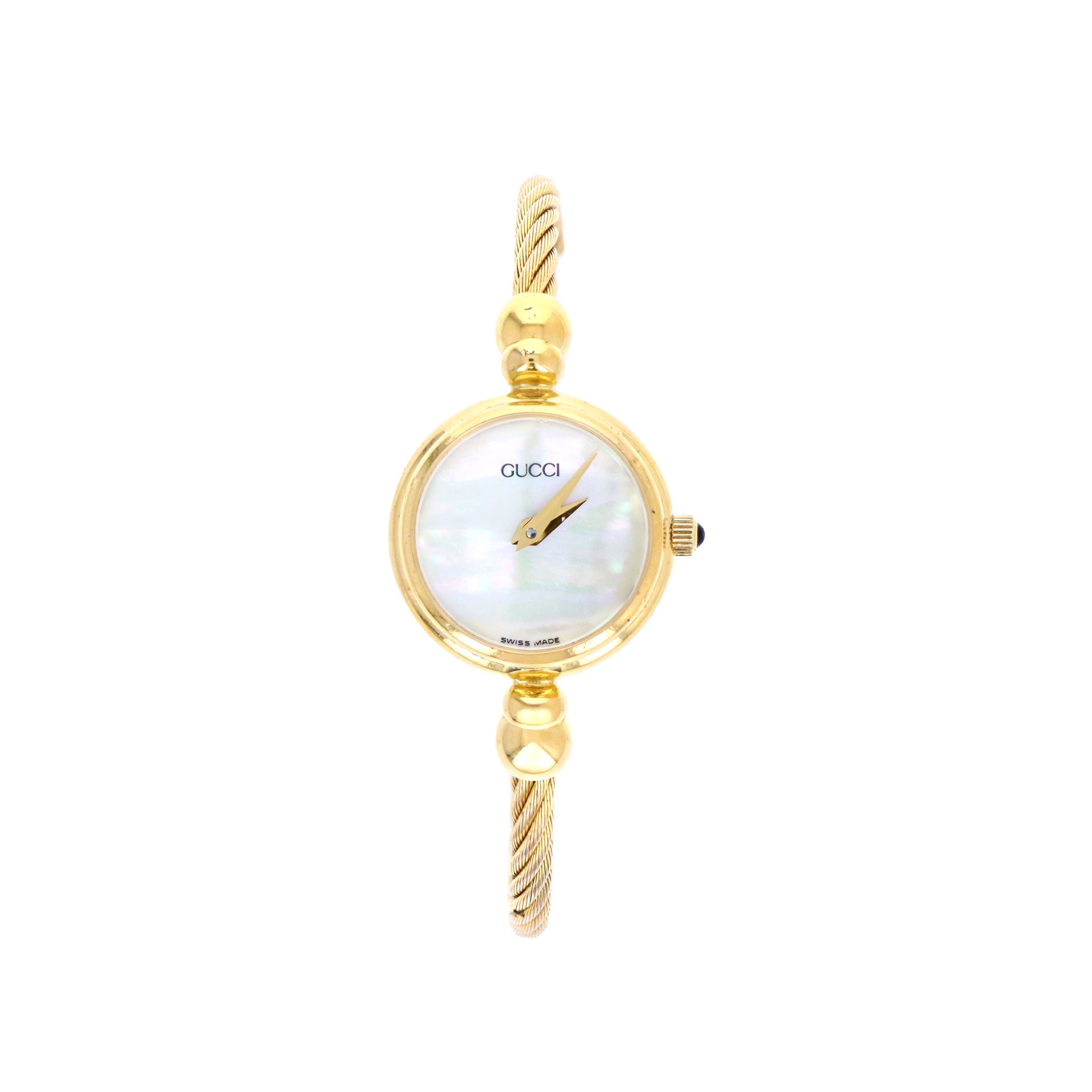 Gucci 20mm Mother Of Pearl Rope Bangle Watch - Queen May