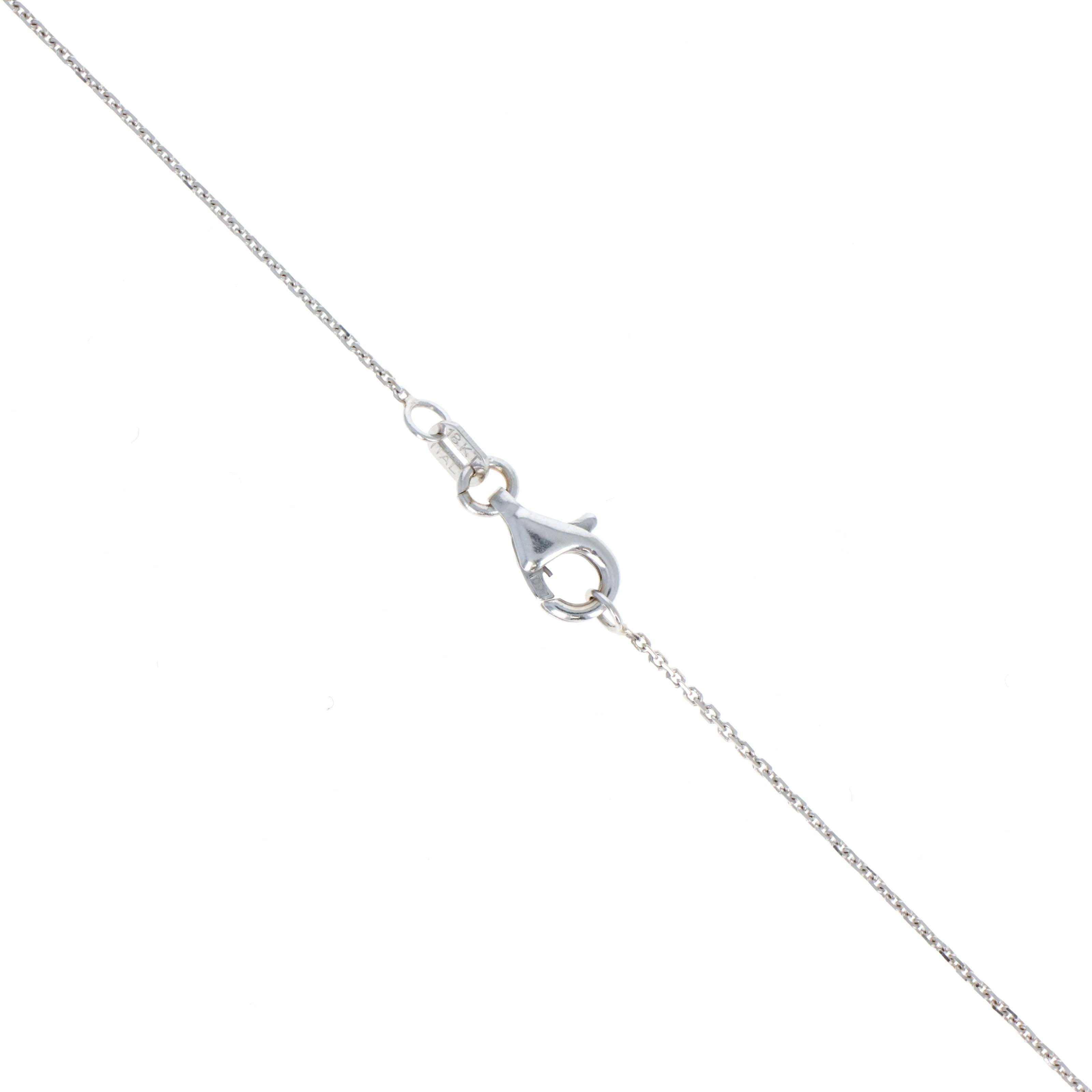 18K White Gold 0.07 Carat Diamond Cross Pendant Necklace - Queen May