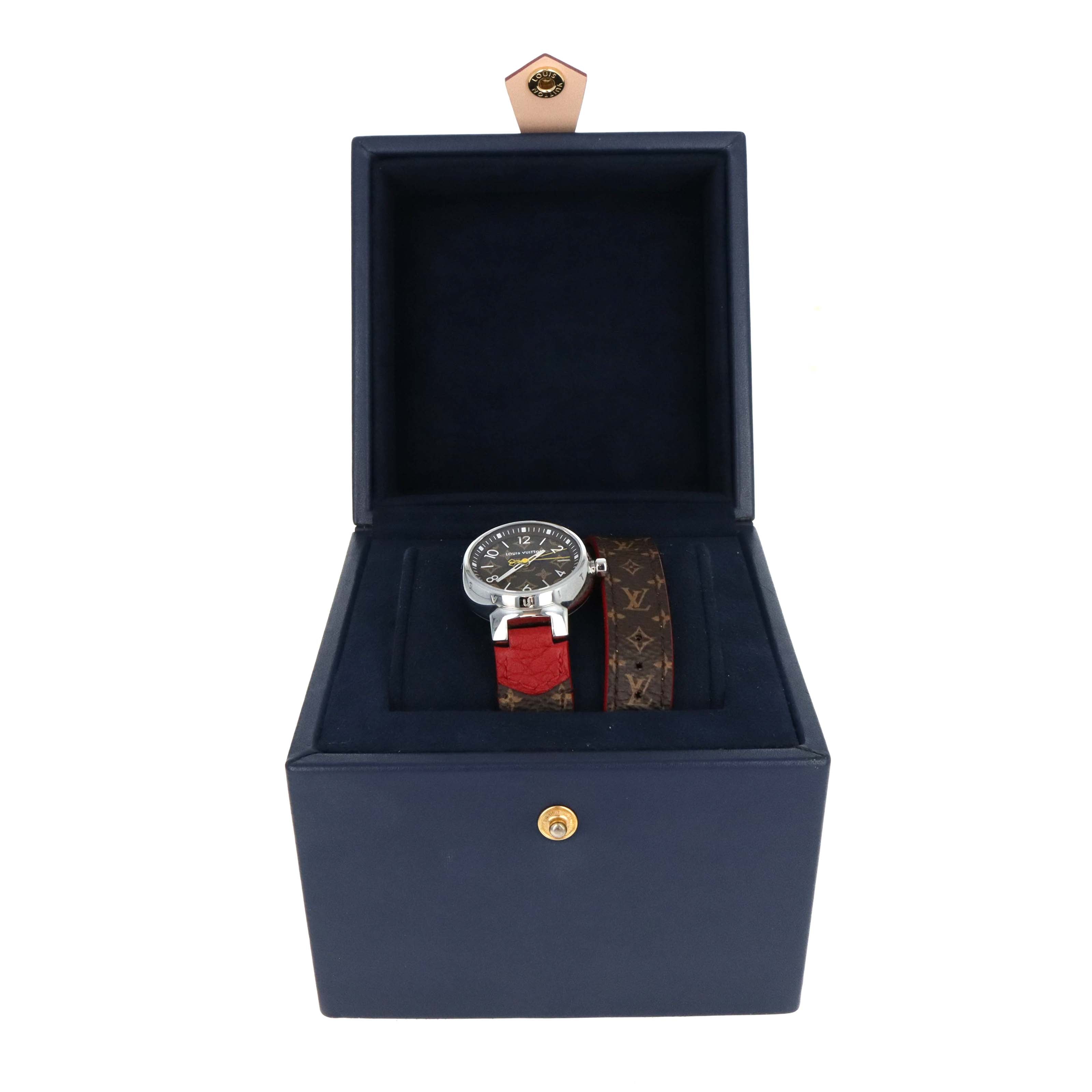 Louis Vuitton Tambour Monogram Quartz Model QA070 - Queen May