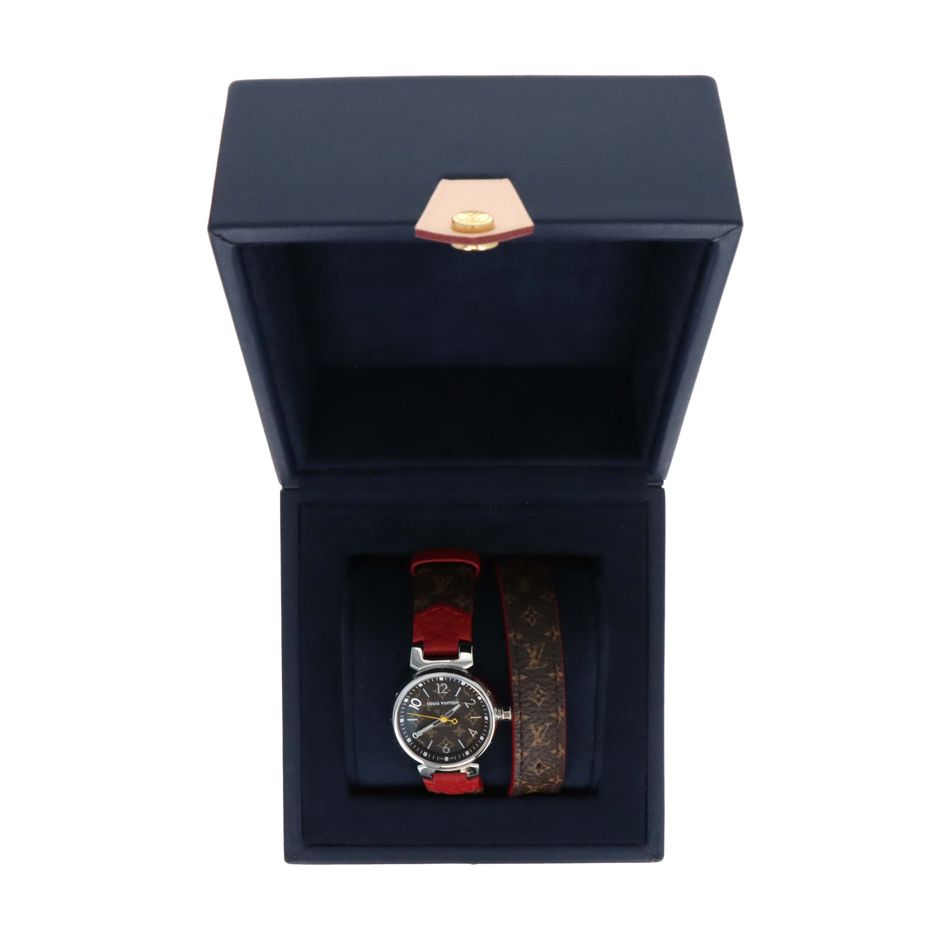 Louis Vuitton Tambour Monogram Quartz Model QA070 - Queen May