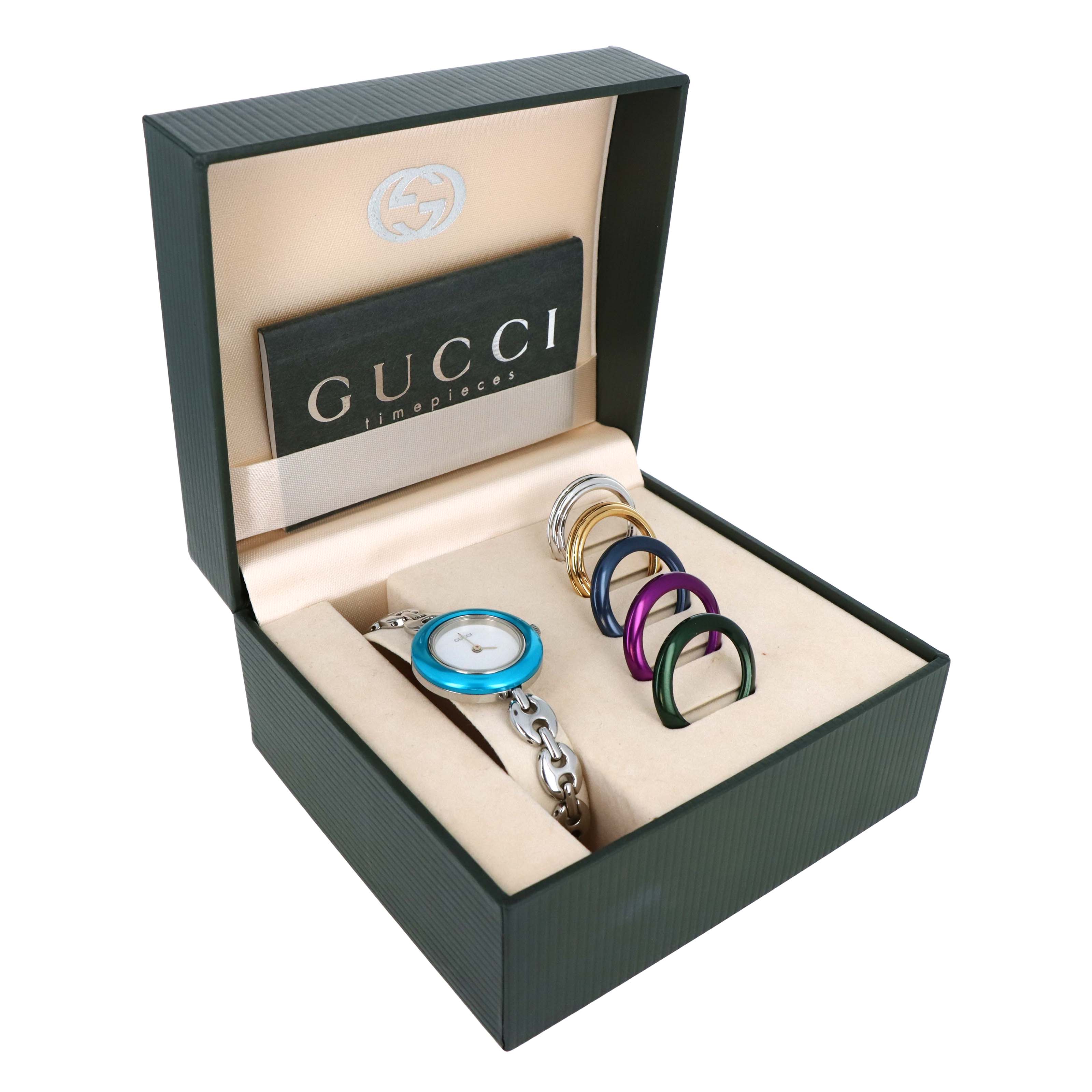 Vintage Gucci Silver Mariner Link Interchangeable Bezel Watch - Queen May