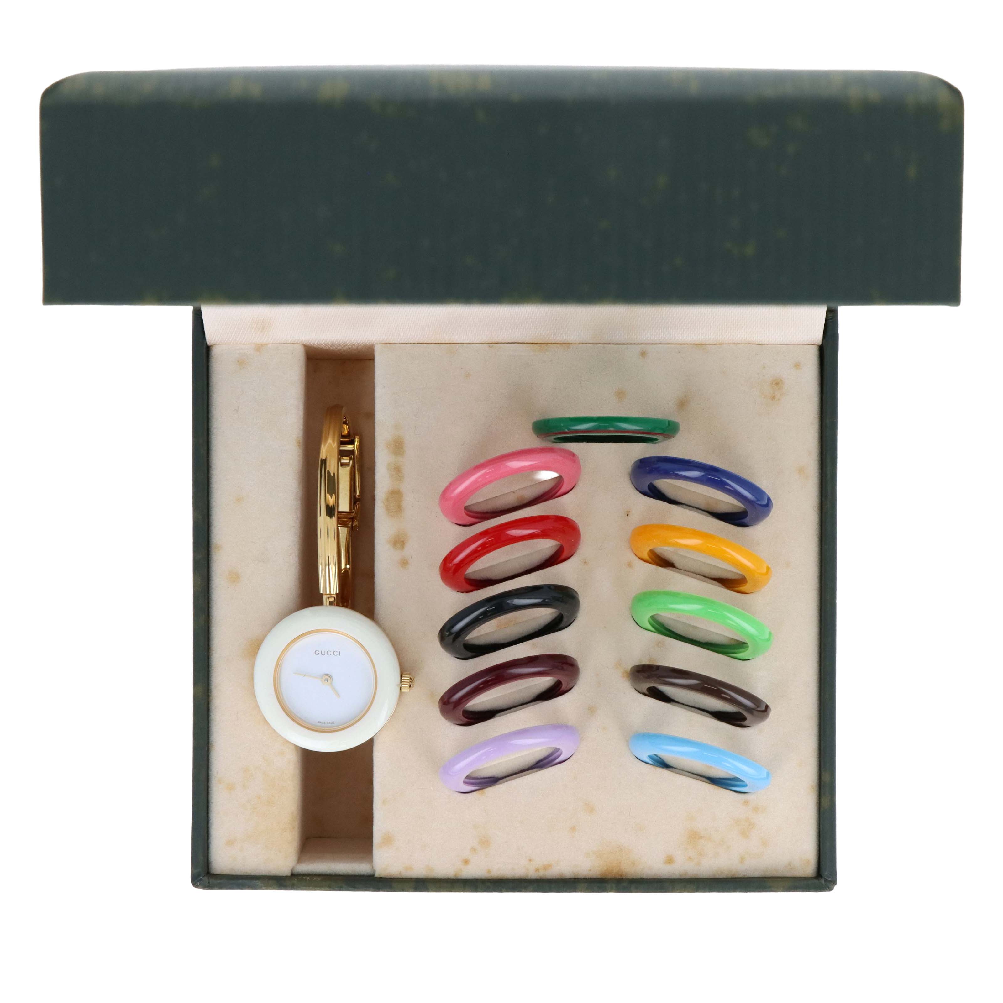 Vintage Gucci Interchangeable Bezel Bangle Watch - Queen May