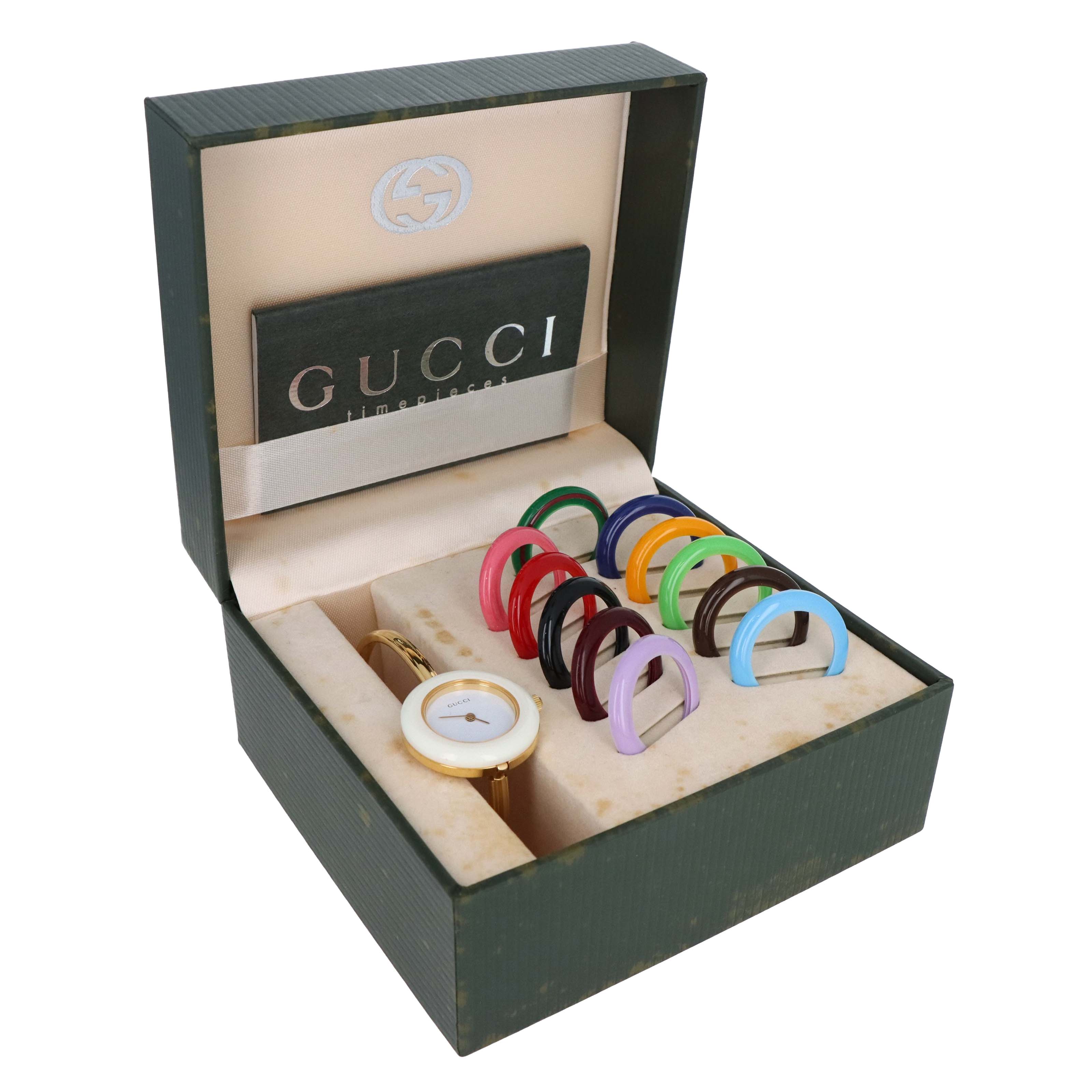 Vintage Gucci Interchangeable Bezel Bangle Watch - Queen May