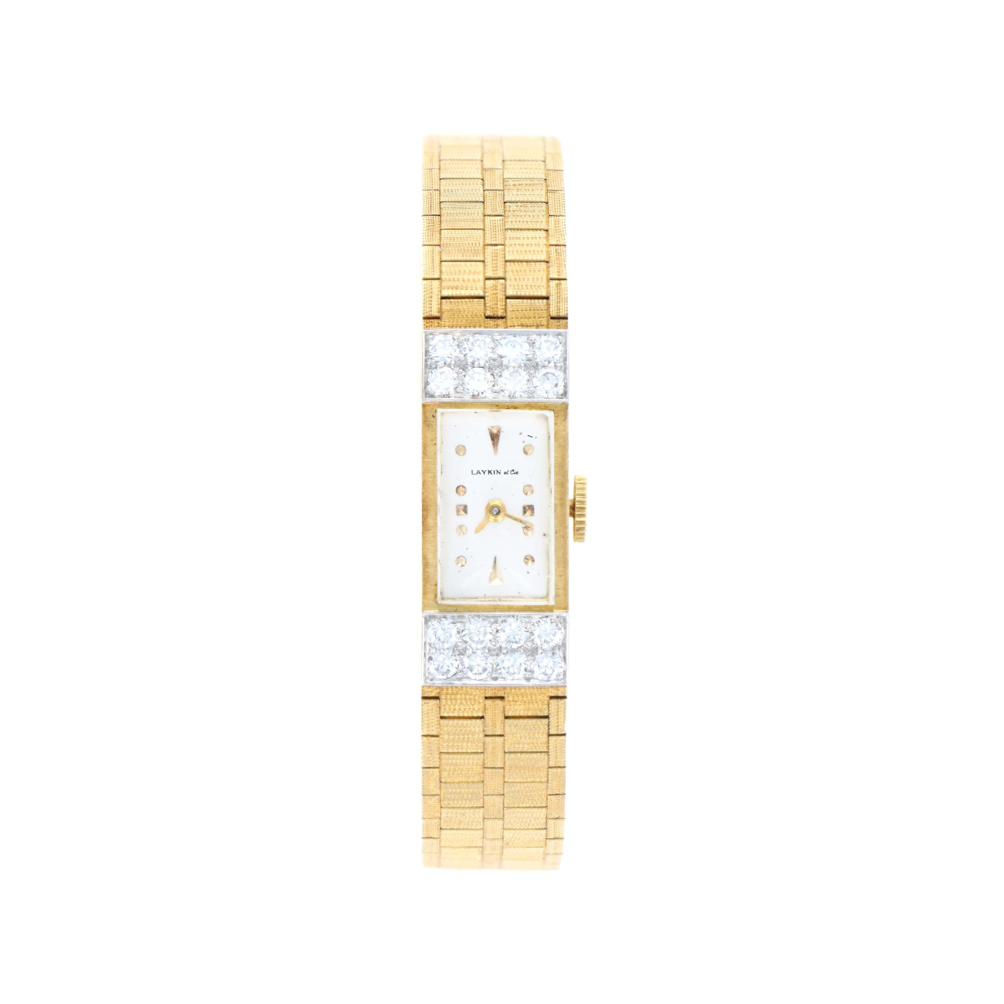 Vintage 18K Yellow Gold Laykin et Cie Diamond Watch