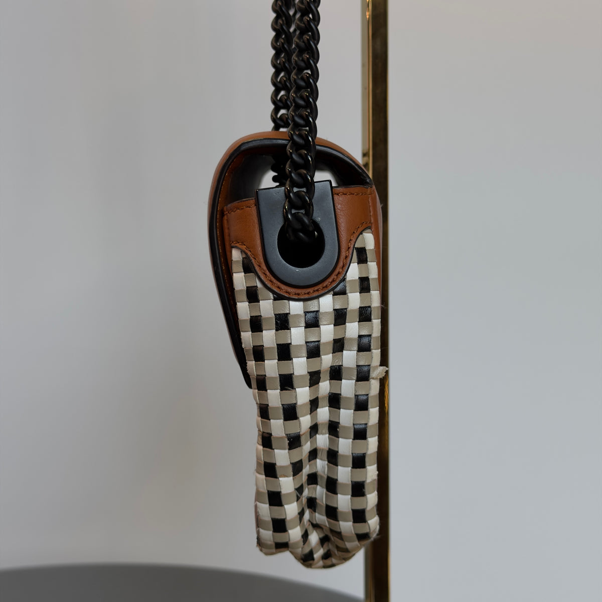 Fendi Baguette Vichy Interlaced Leather Bag