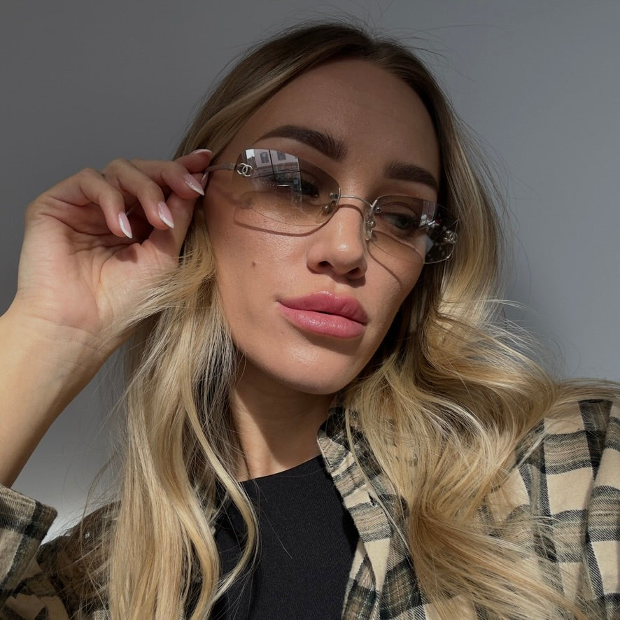 Vintage Chanel Rimless Wire Frame Sunglasses - Queen May