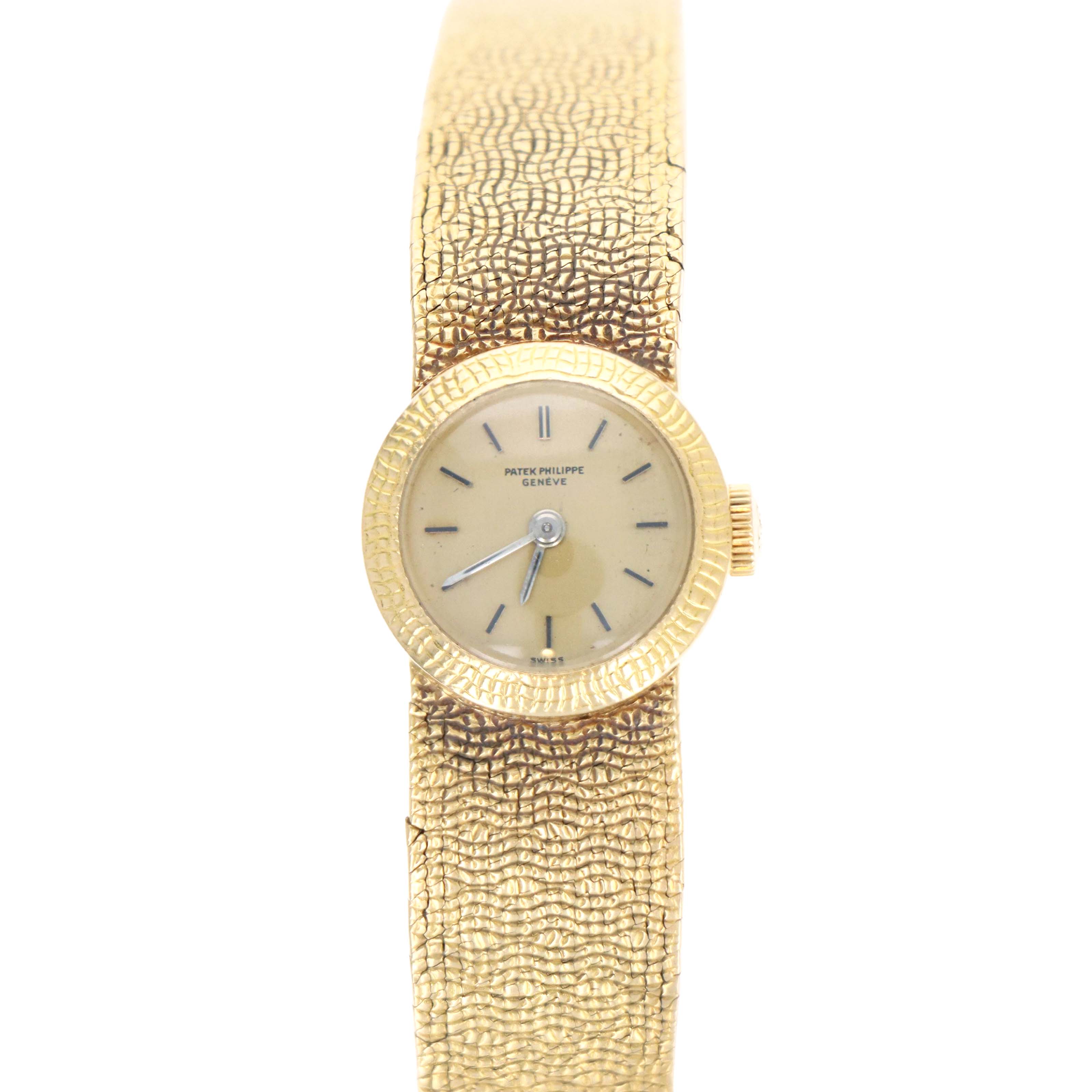 Patek Philippe Reference 3306/23 18K Yellow Gold Hobnail Bezel Ladies Vintage Watch