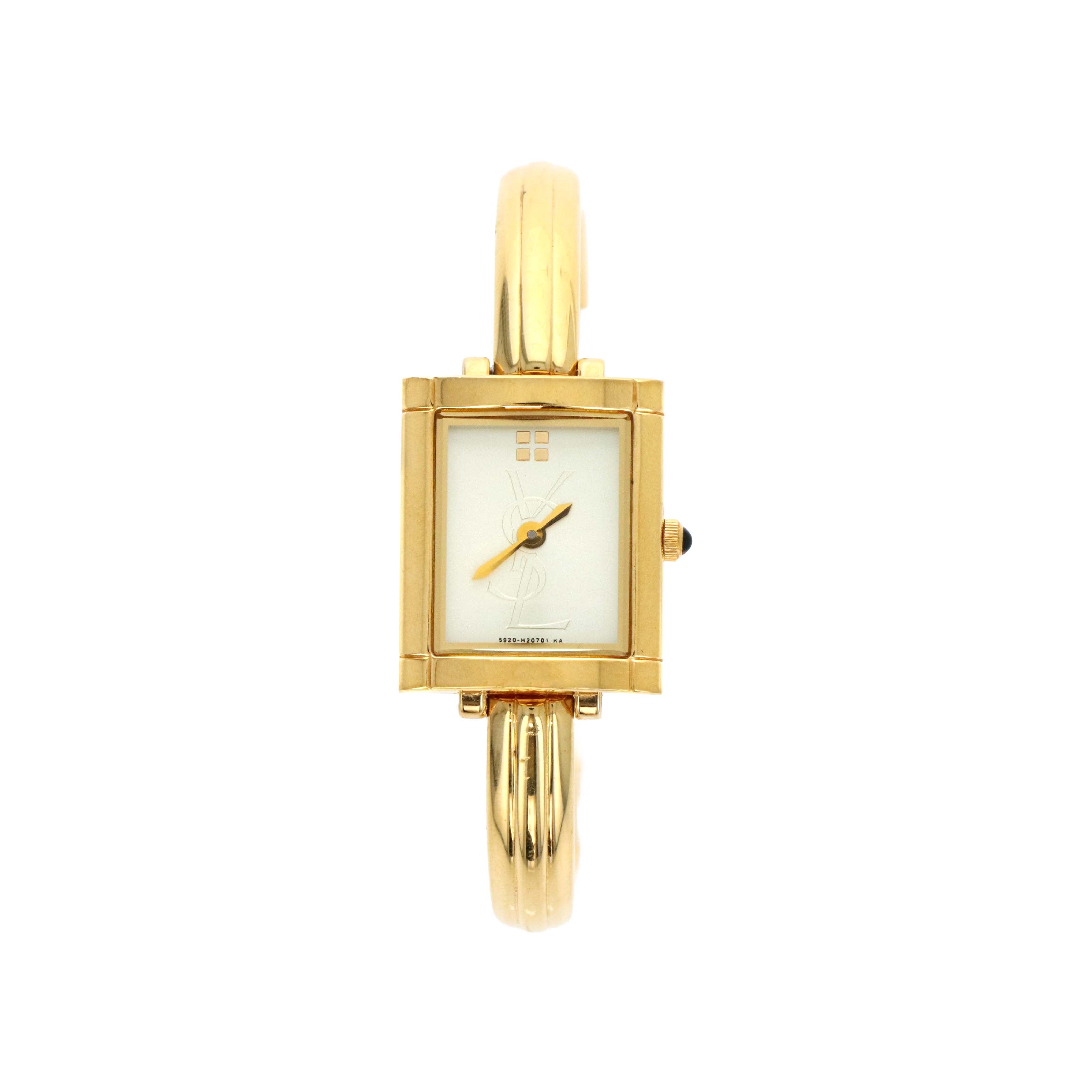 Yves Saint Laurent Champagne Logo Dial Watch - Queen May