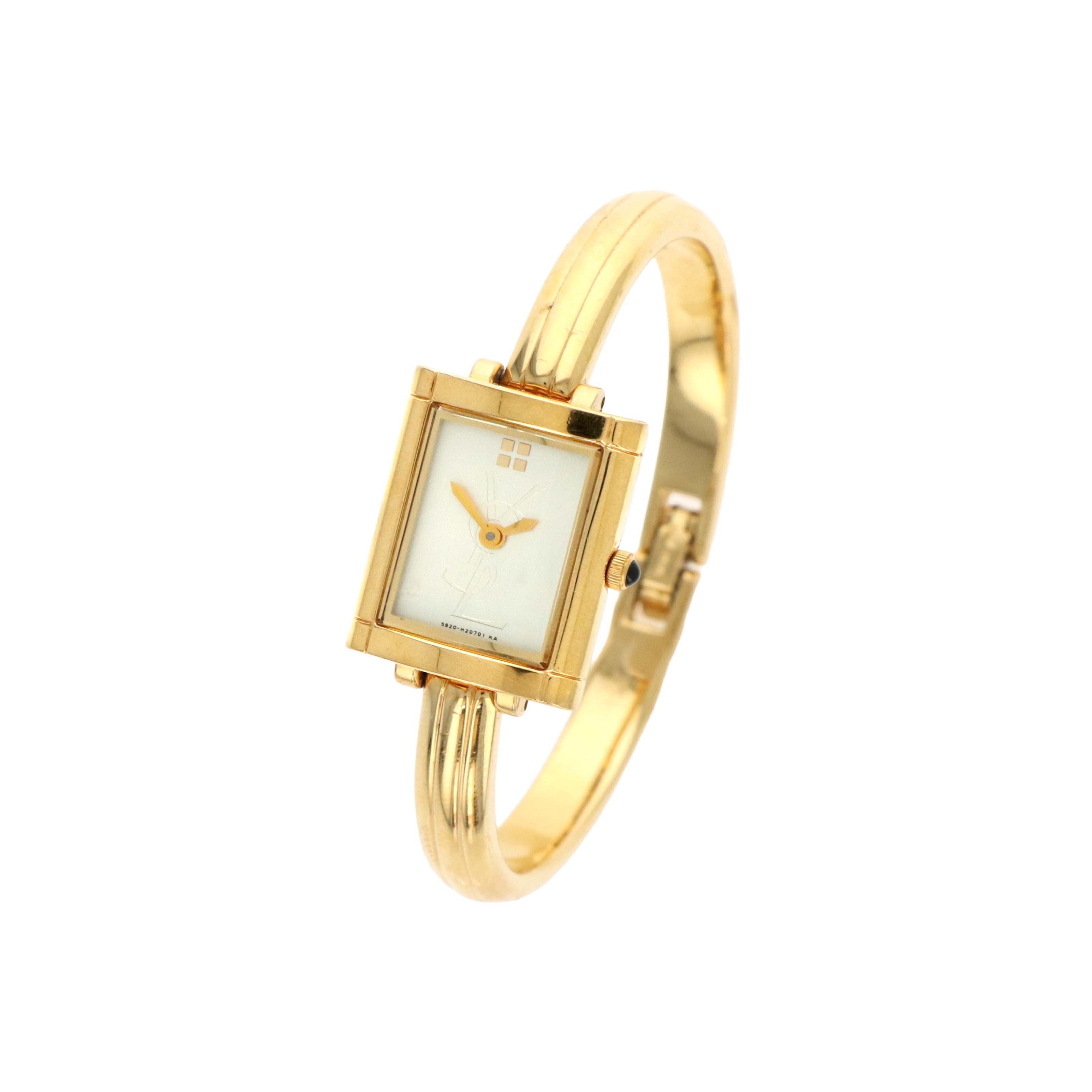 Yves Saint Laurent Champagne Logo Dial Watch - Queen May