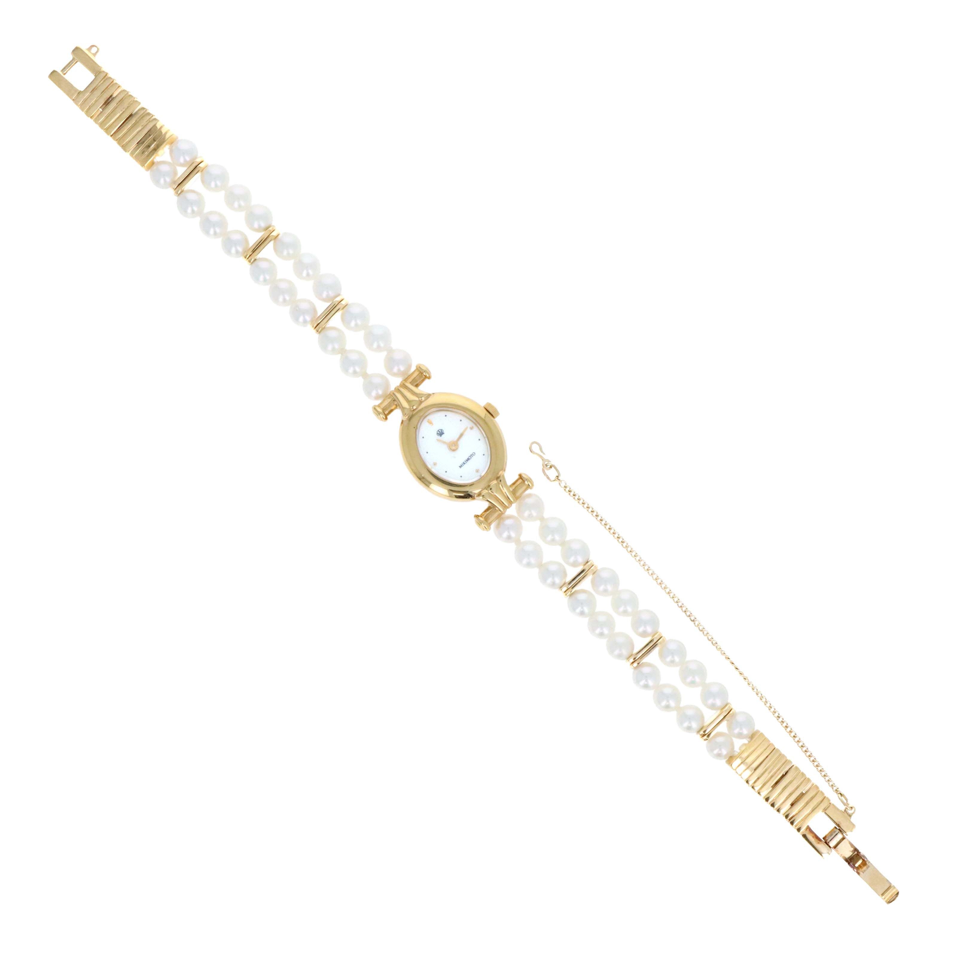 Vintage Mikimoto Ladies Pearl Gold Plated Watch - Queen May