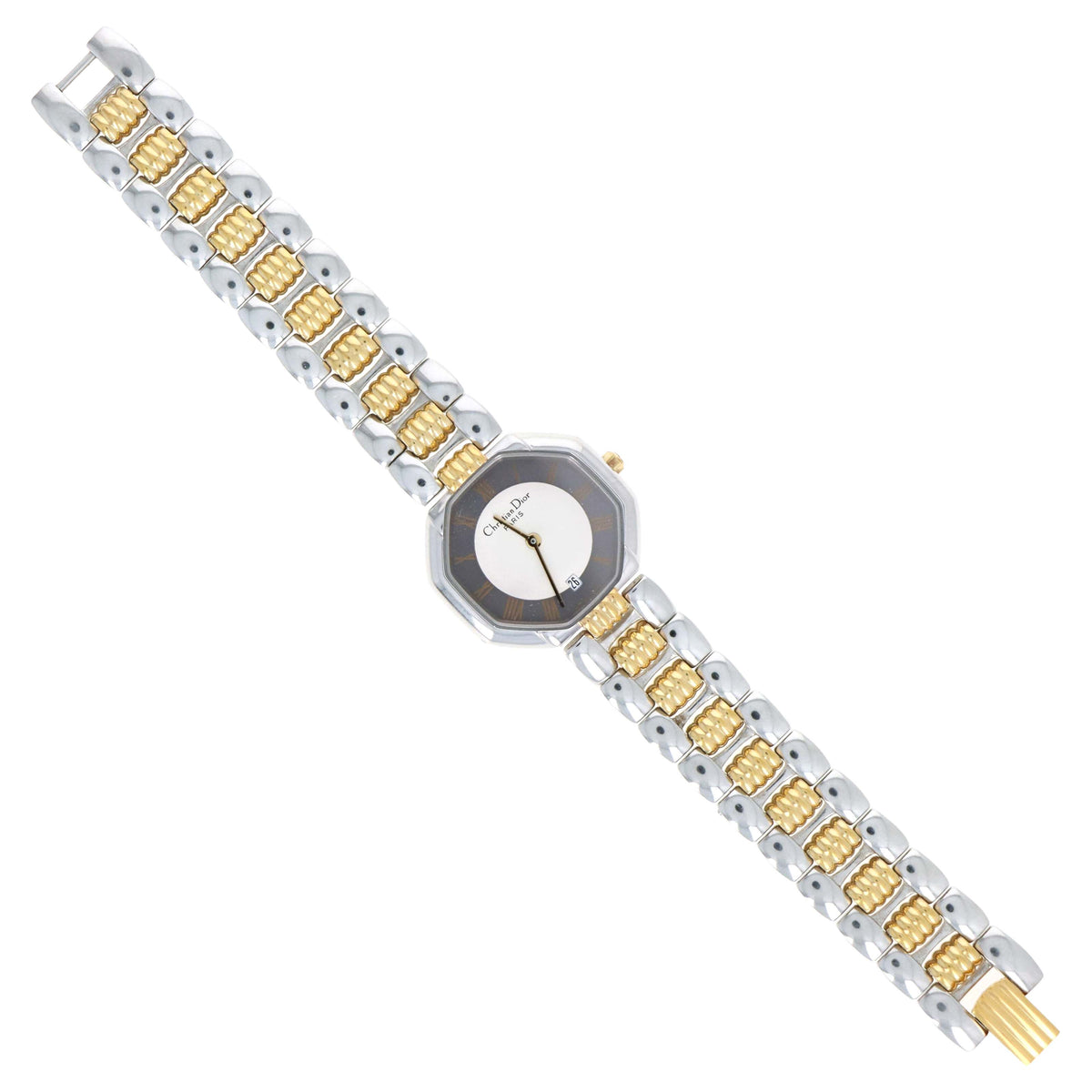 Christian Dior Two Tone Octagon Watch