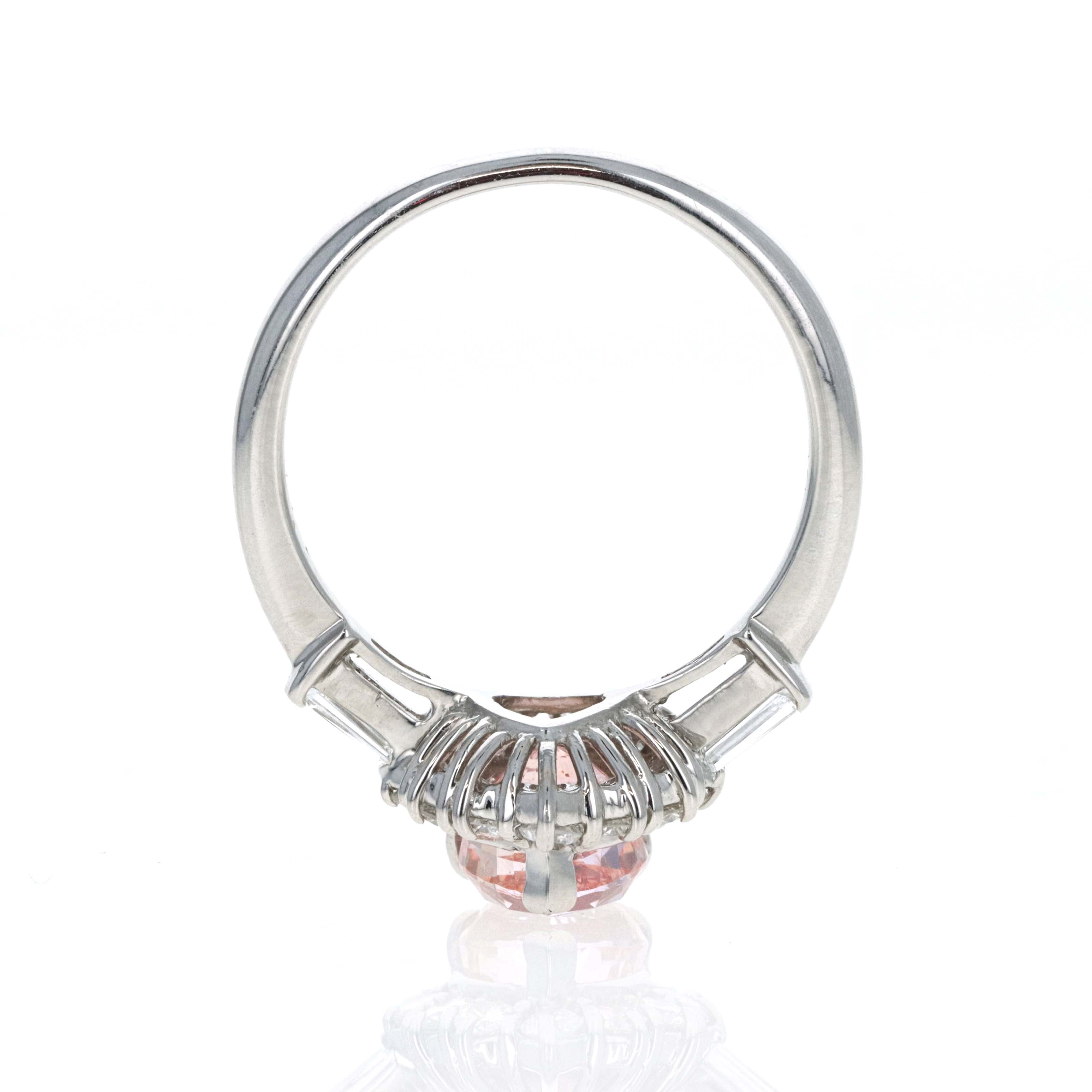 Platinum 1.56 Carat Pear Pinkish Orange Padparadscha Sapphire - Queen May