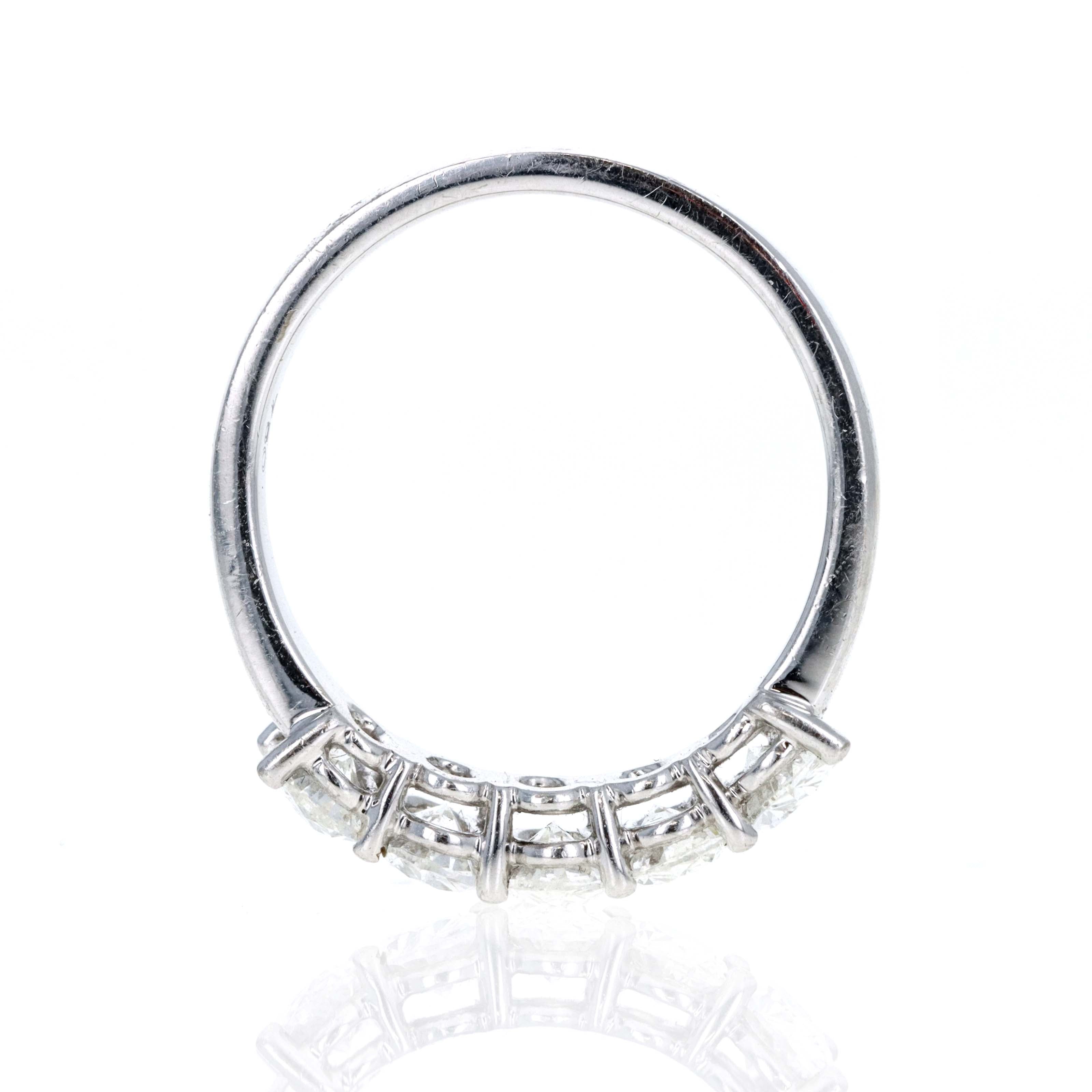 18K White Gold 1.30 Carat Oval Diamond Half Eternity Band