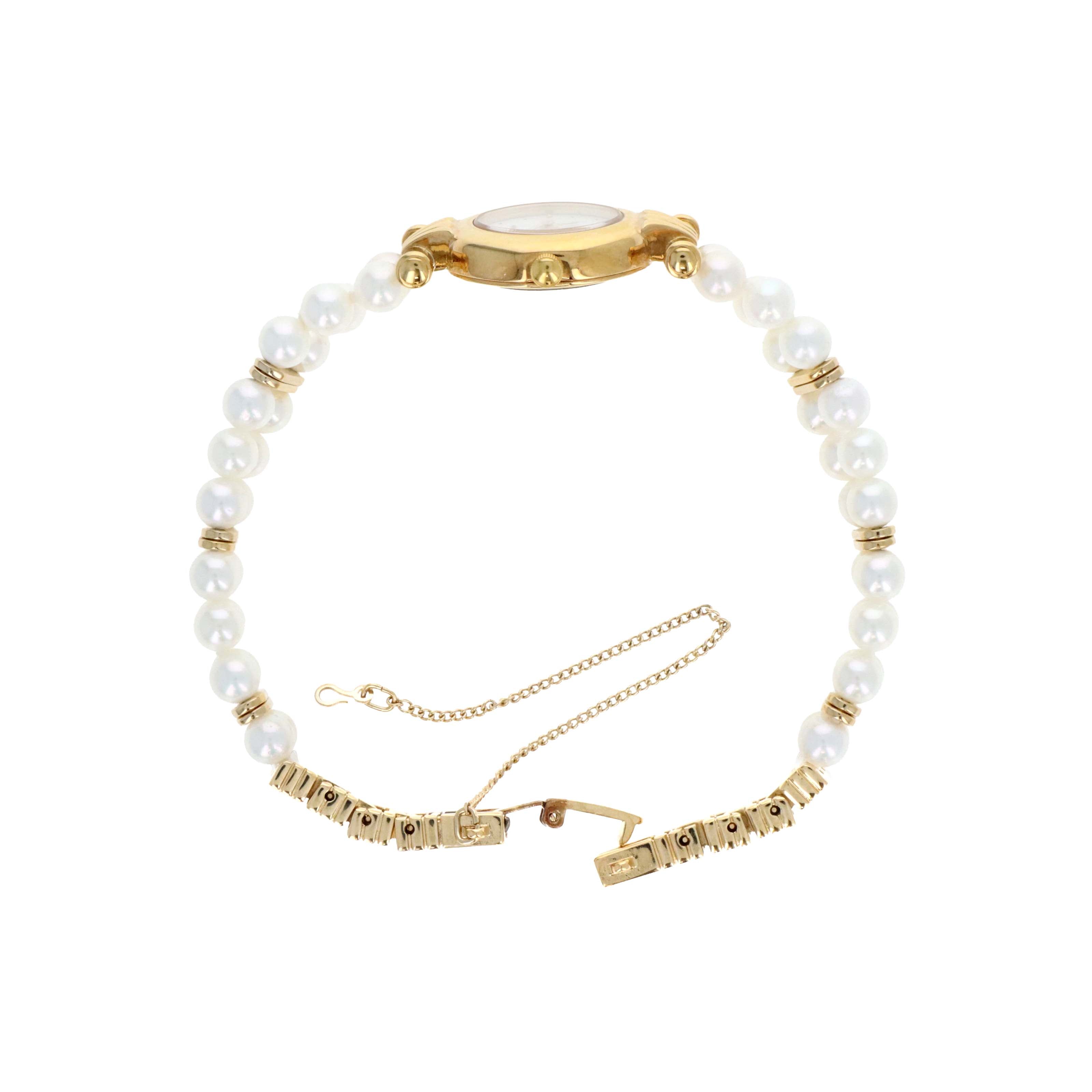 Vintage Mikimoto Ladies Pearl Gold Plated Watch - Queen May