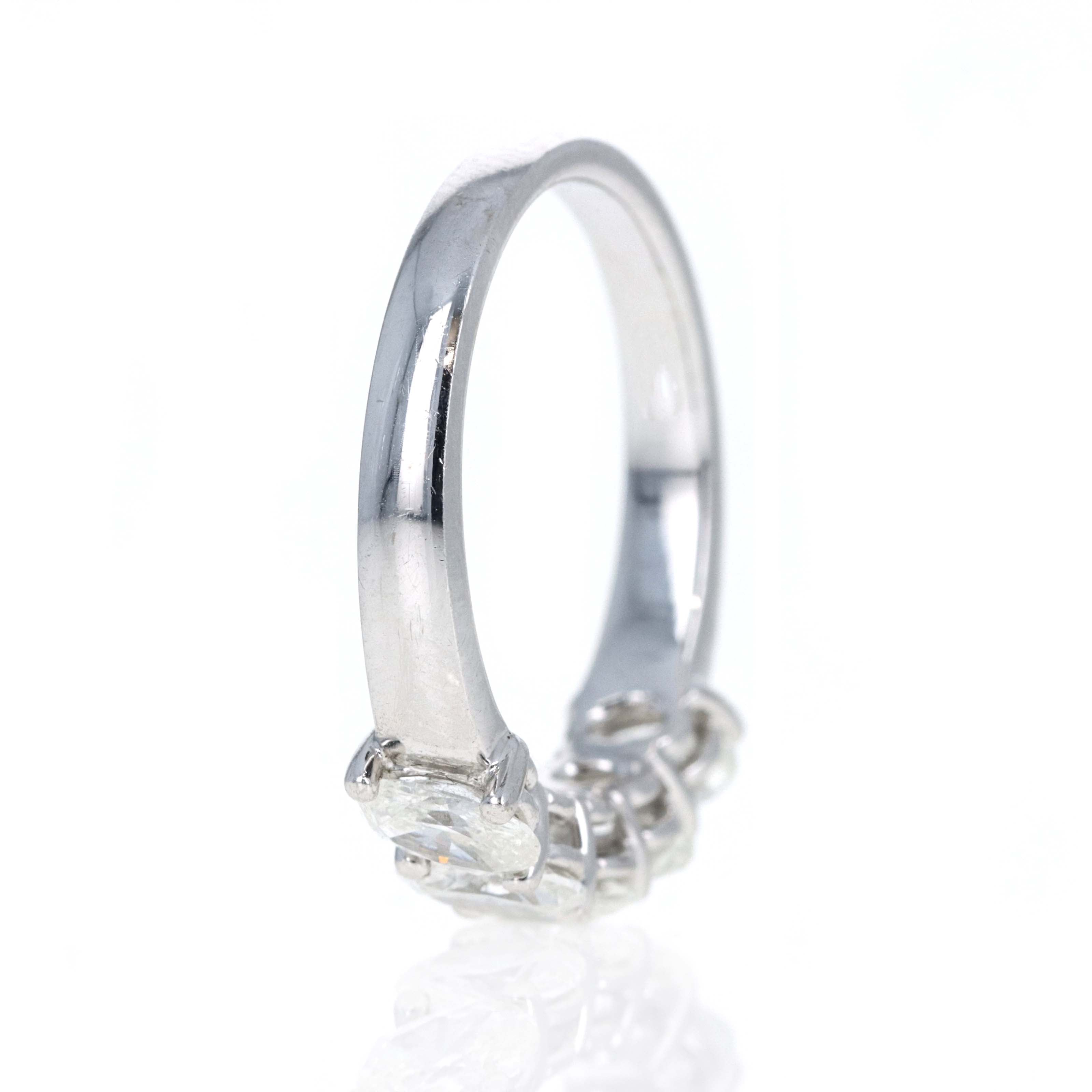 18K White Gold 1.30 Carat Oval Diamond Half Eternity Band