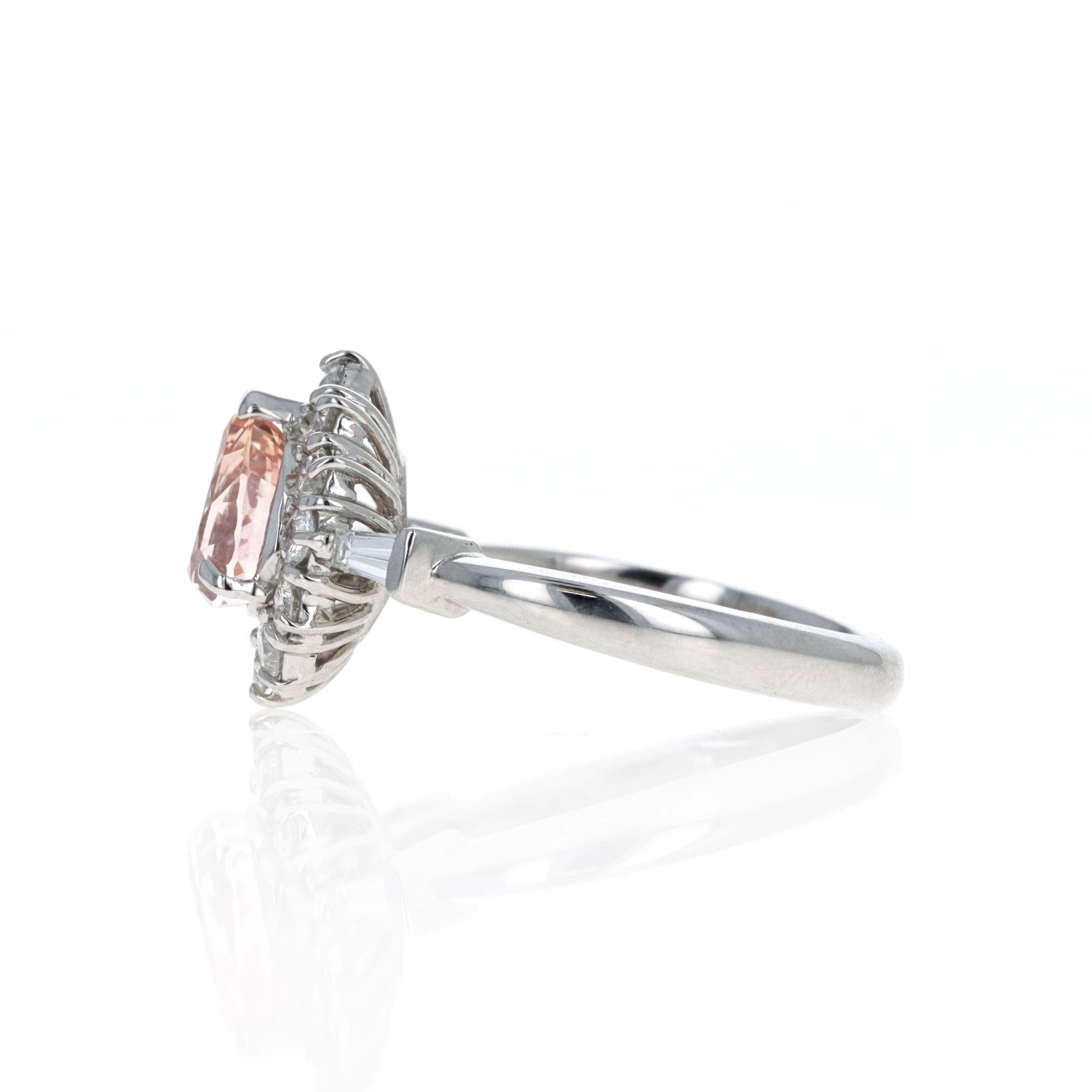 Platinum 1.56 Carat Pear Pinkish Orange Padparadscha Sapphire - Queen May