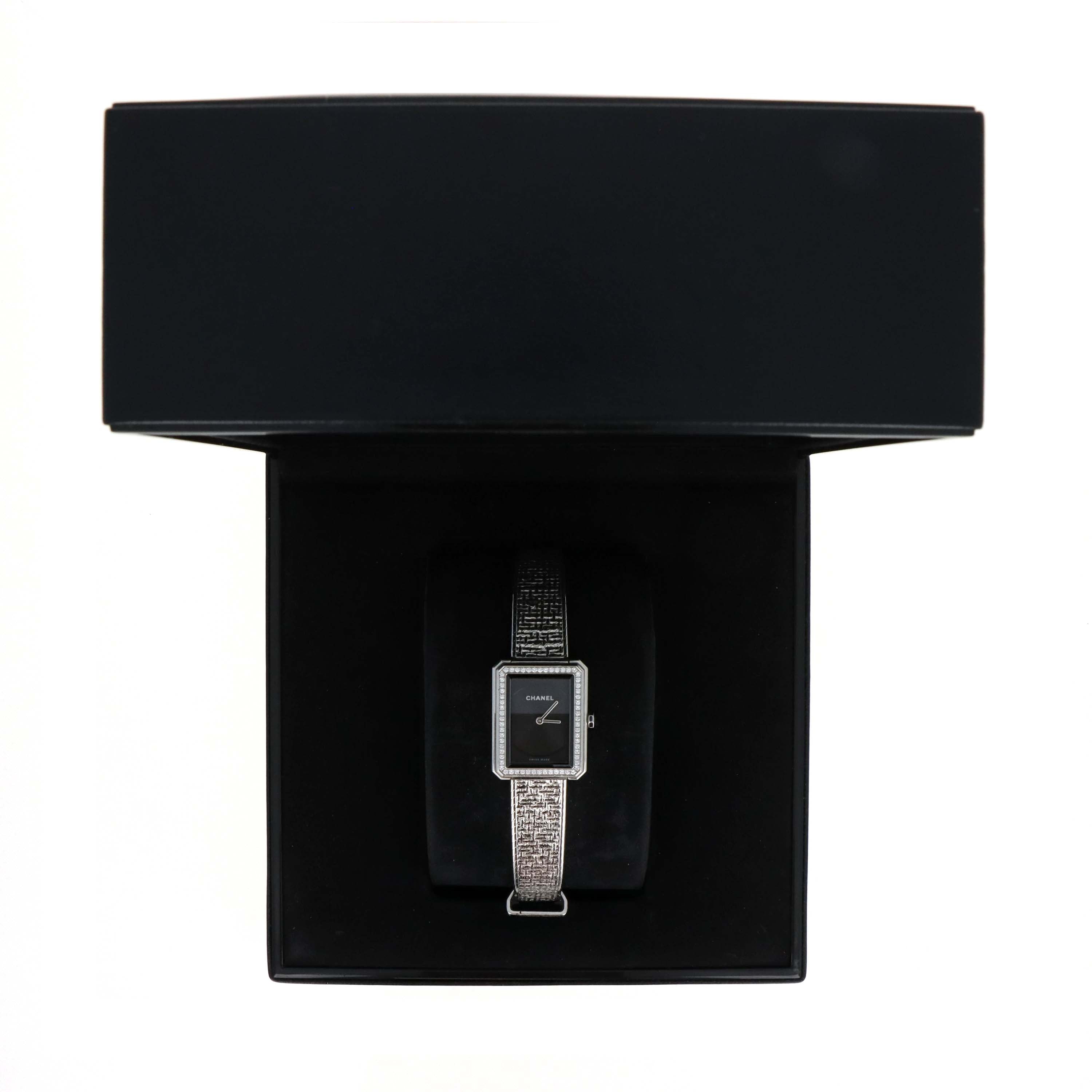 Chanel Tweed Boyfriend Watch Medium Stainless Steel With Diamonds - Queen May