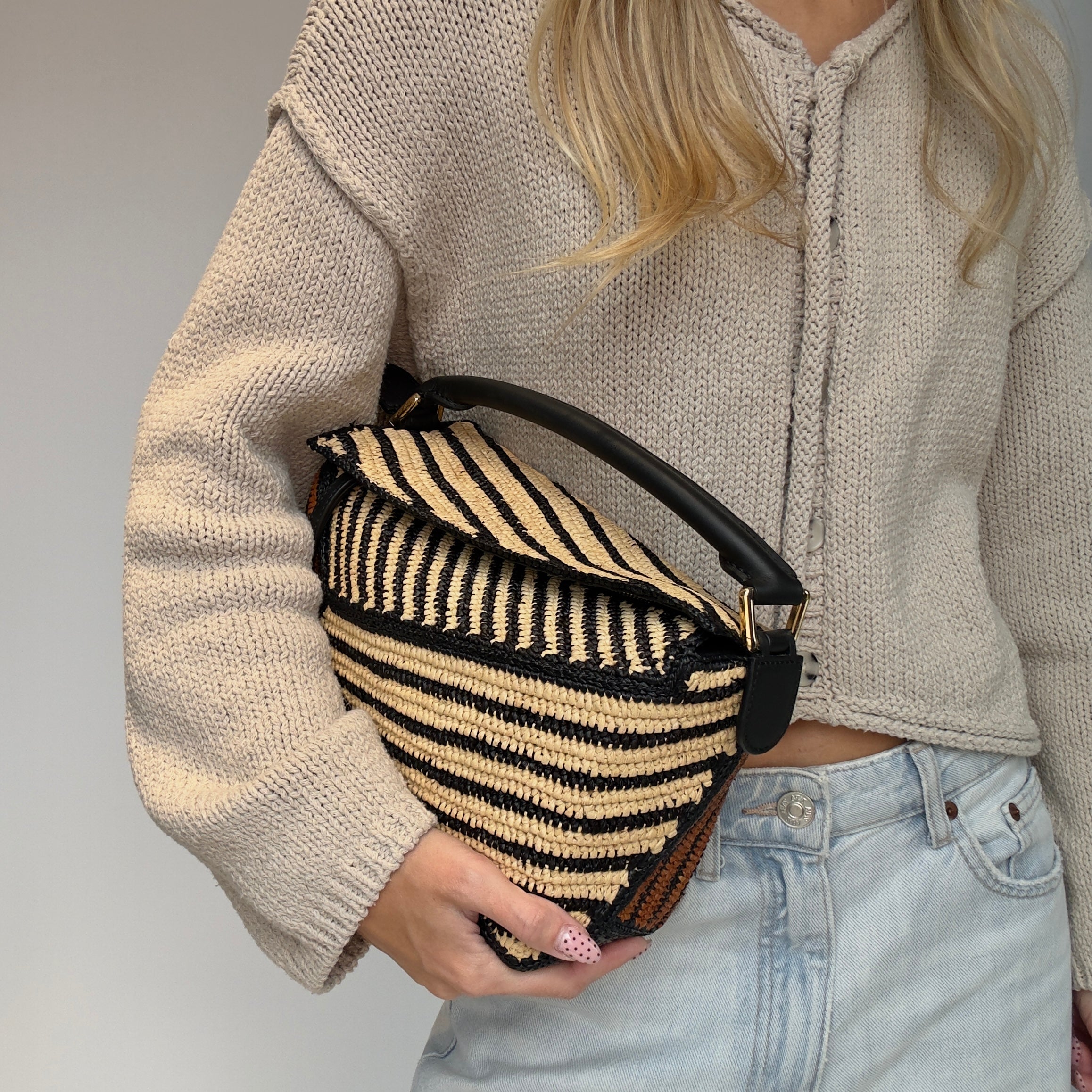 Loewe x Paula's Ibiza Raffia Honey Gold Puzzle Bag Large