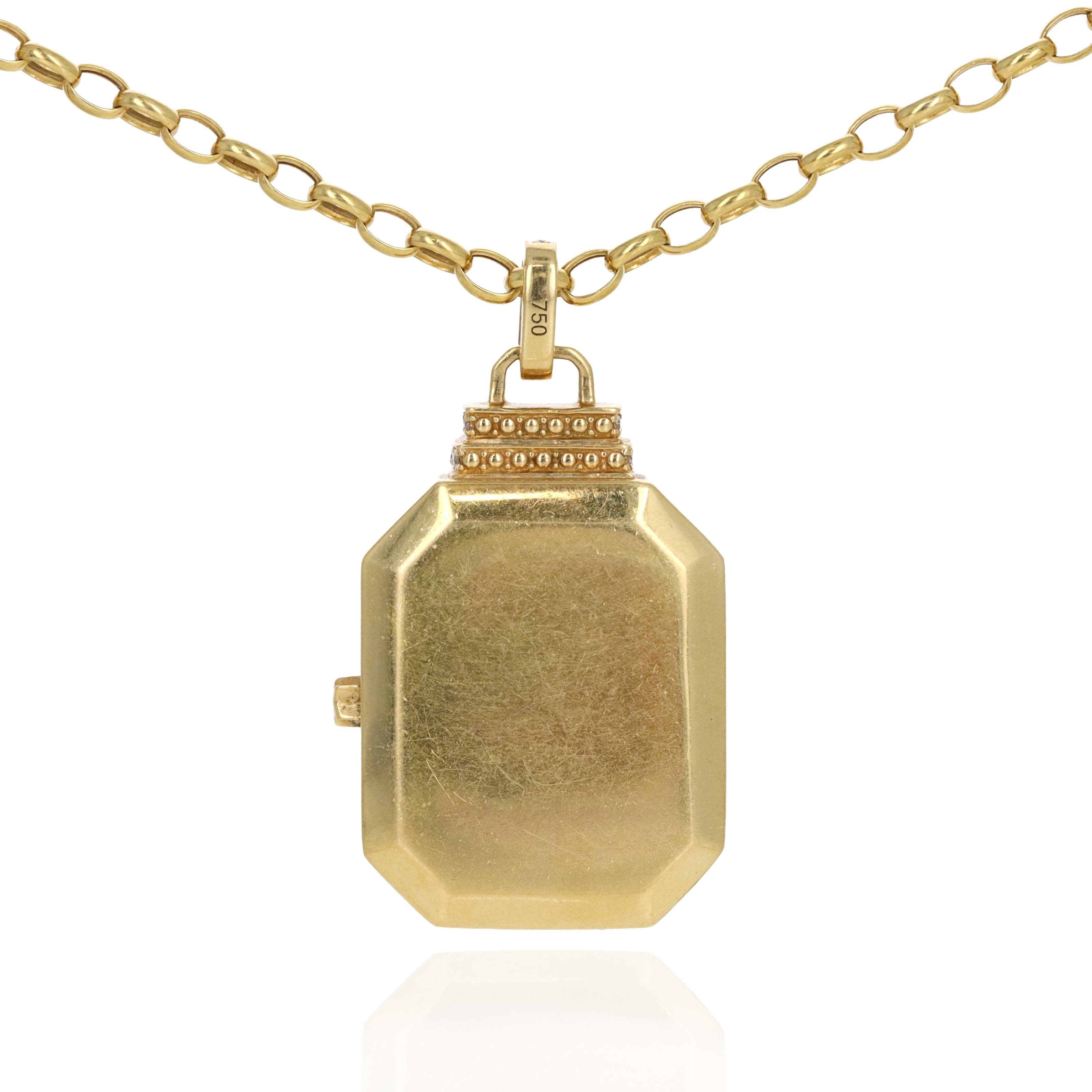 Sorellina 18K Yellow Gold "Le Stelle Star" Onyx & 0.15 Carat Diamond Locket Necklace - Queen May