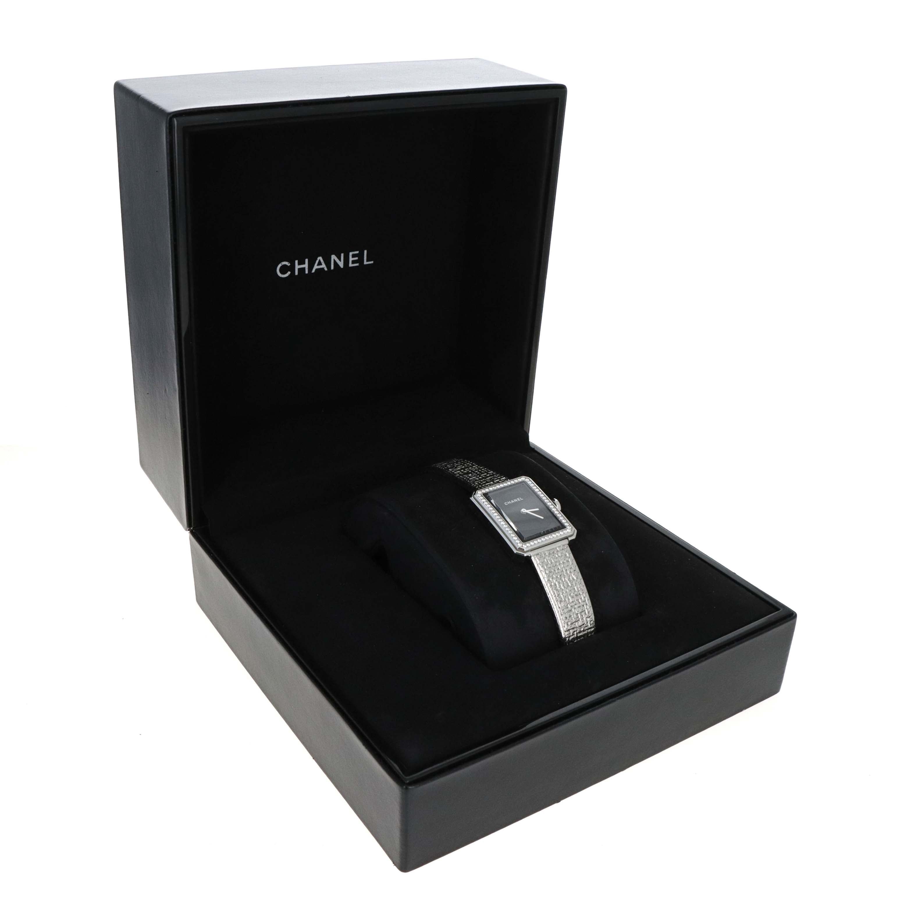 Chanel Tweed Boyfriend Watch Medium Stainless Steel With Diamonds - Queen May