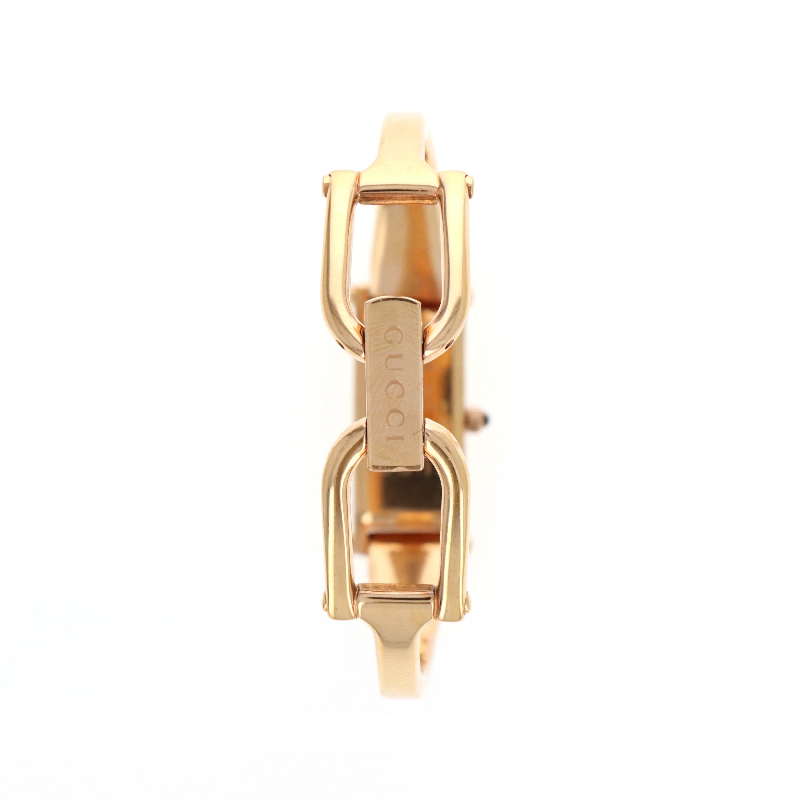 Gucci 1500L GG Mother of Pearl Dial Horsebit Watch - Queen May