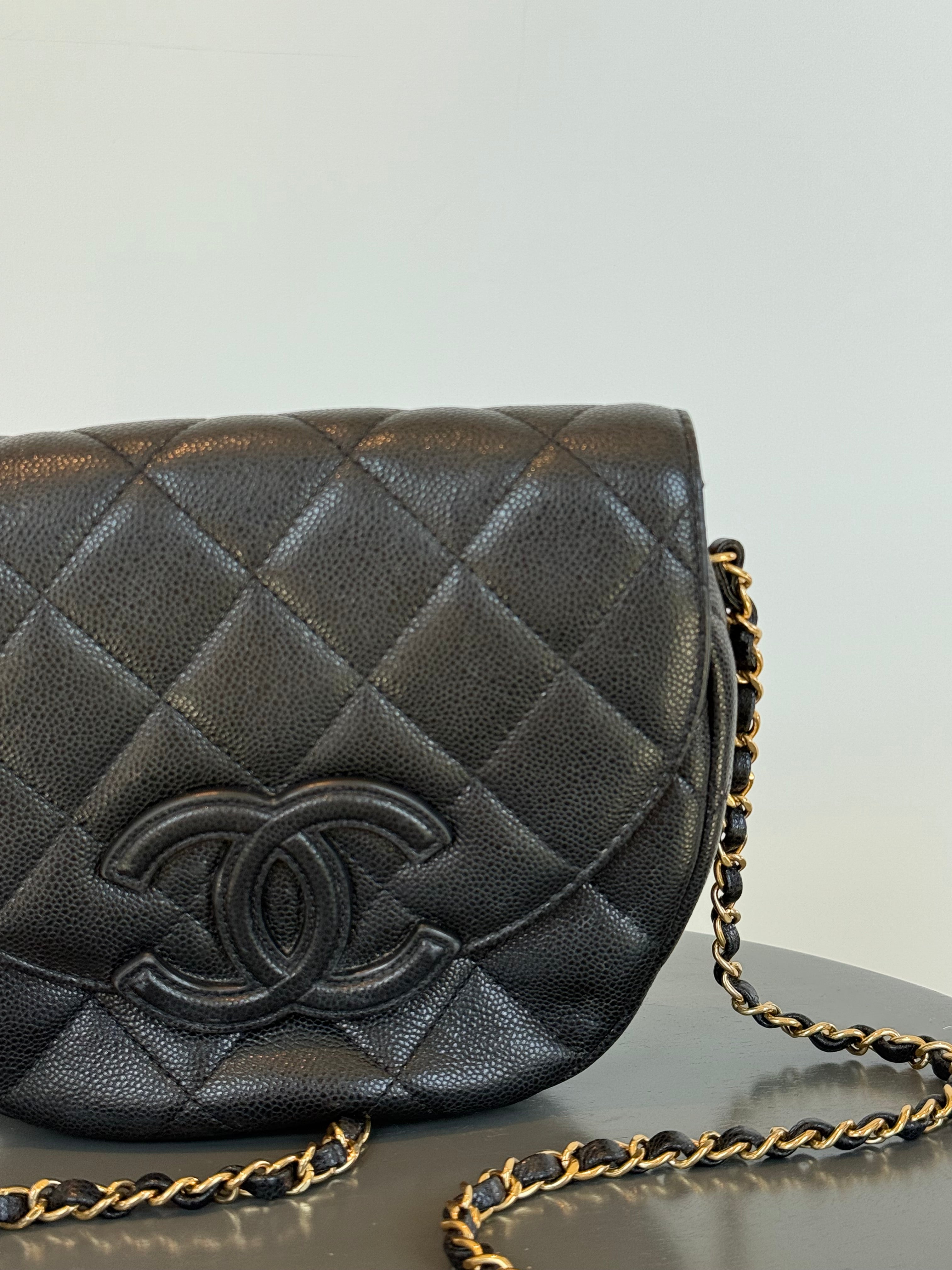 Chanel Half Circle Flap Black Caviar - Queen May
